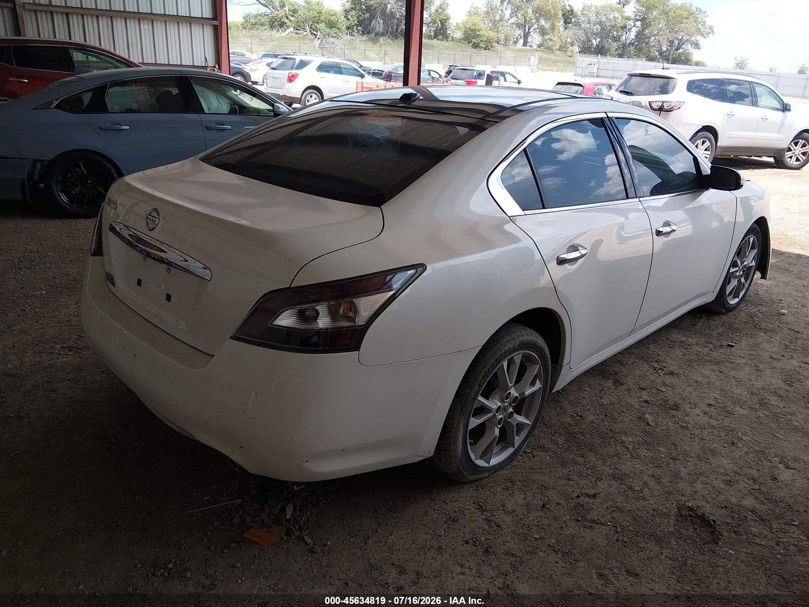2014 Nissan Maxima 3.5 Sv White vin: 1N4AA5AP8EC910677