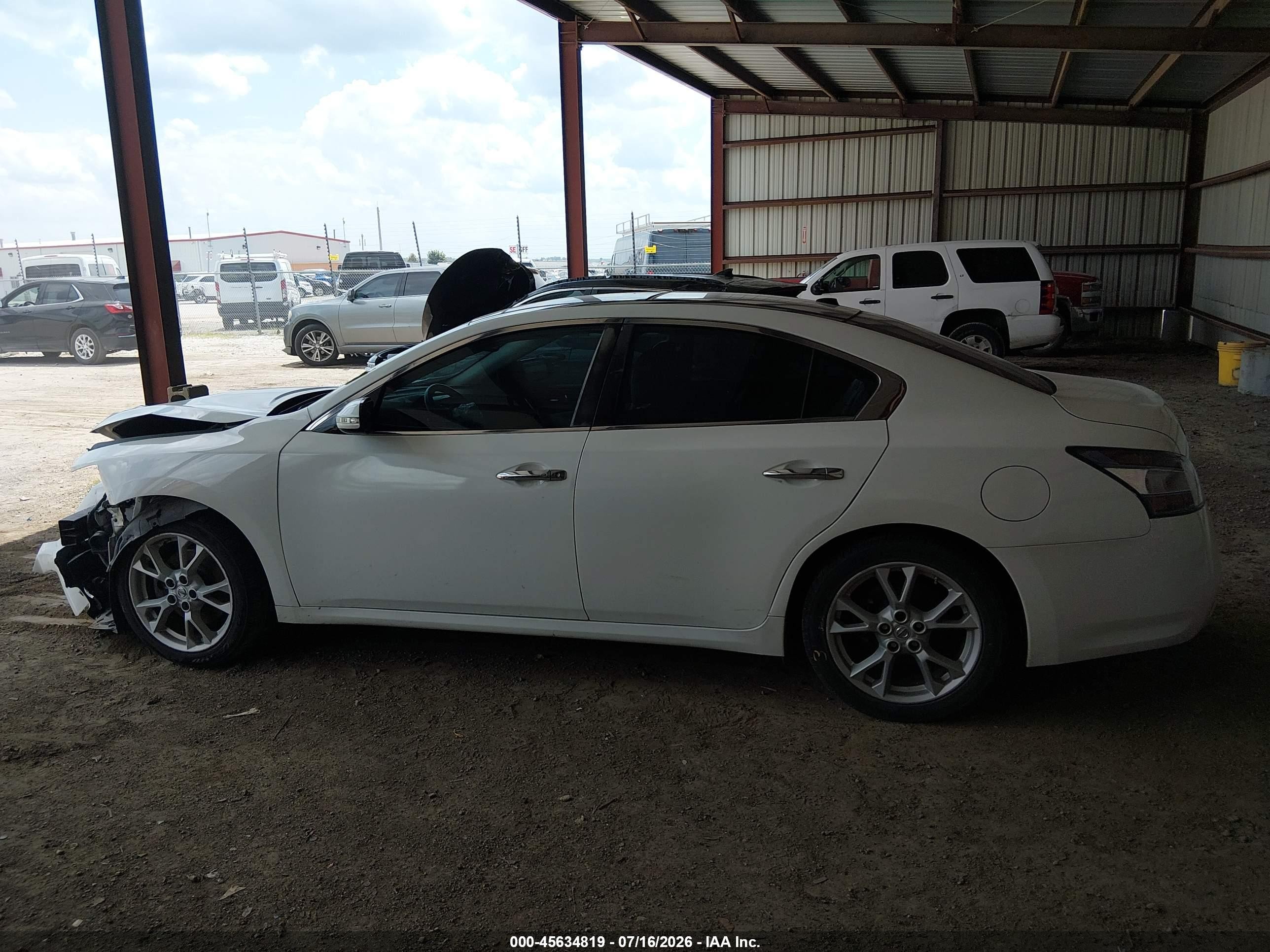 2014 Nissan Maxima 3.5 Sv White vin: 1N4AA5AP8EC910677