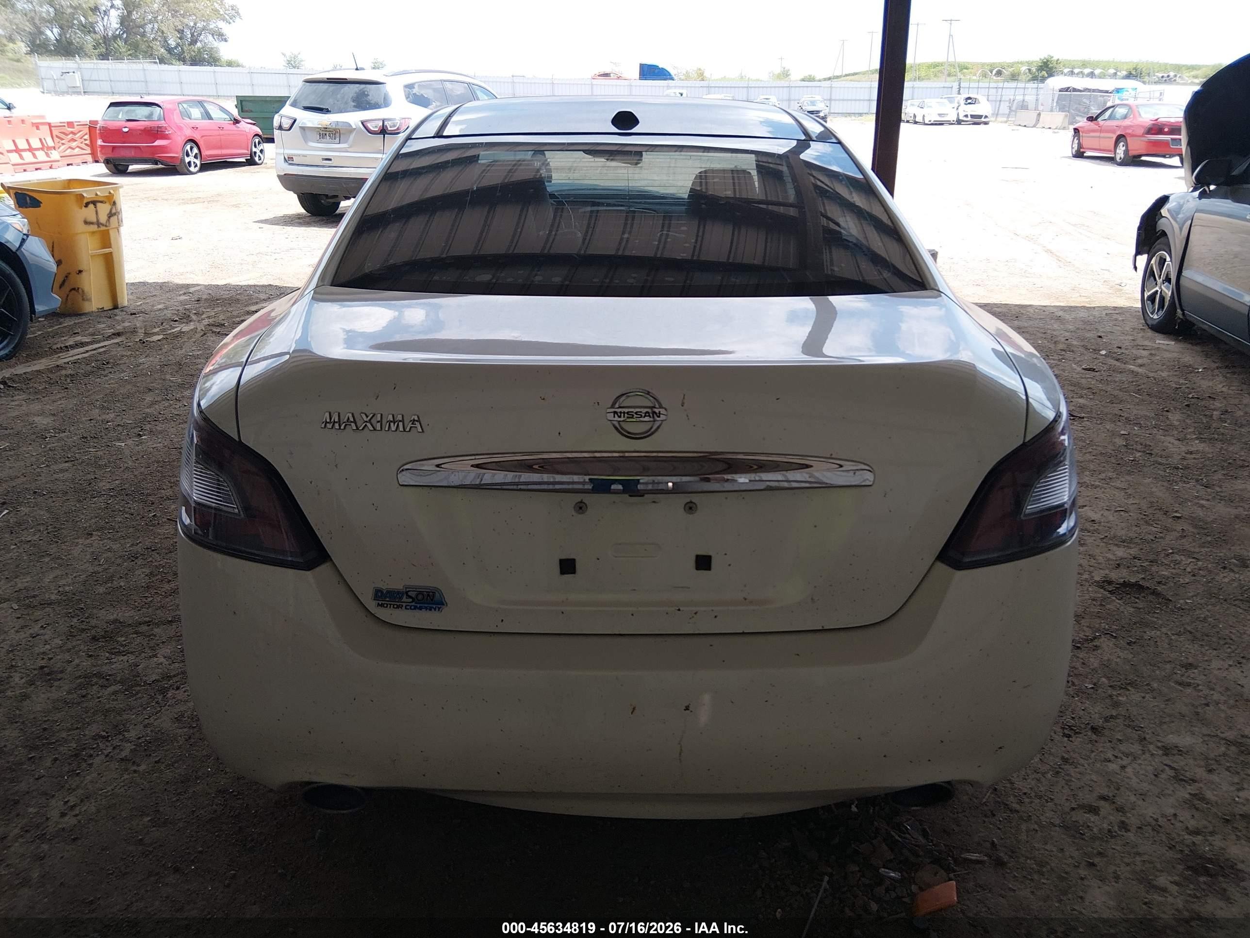 2014 Nissan Maxima 3.5 Sv White vin: 1N4AA5AP8EC910677
