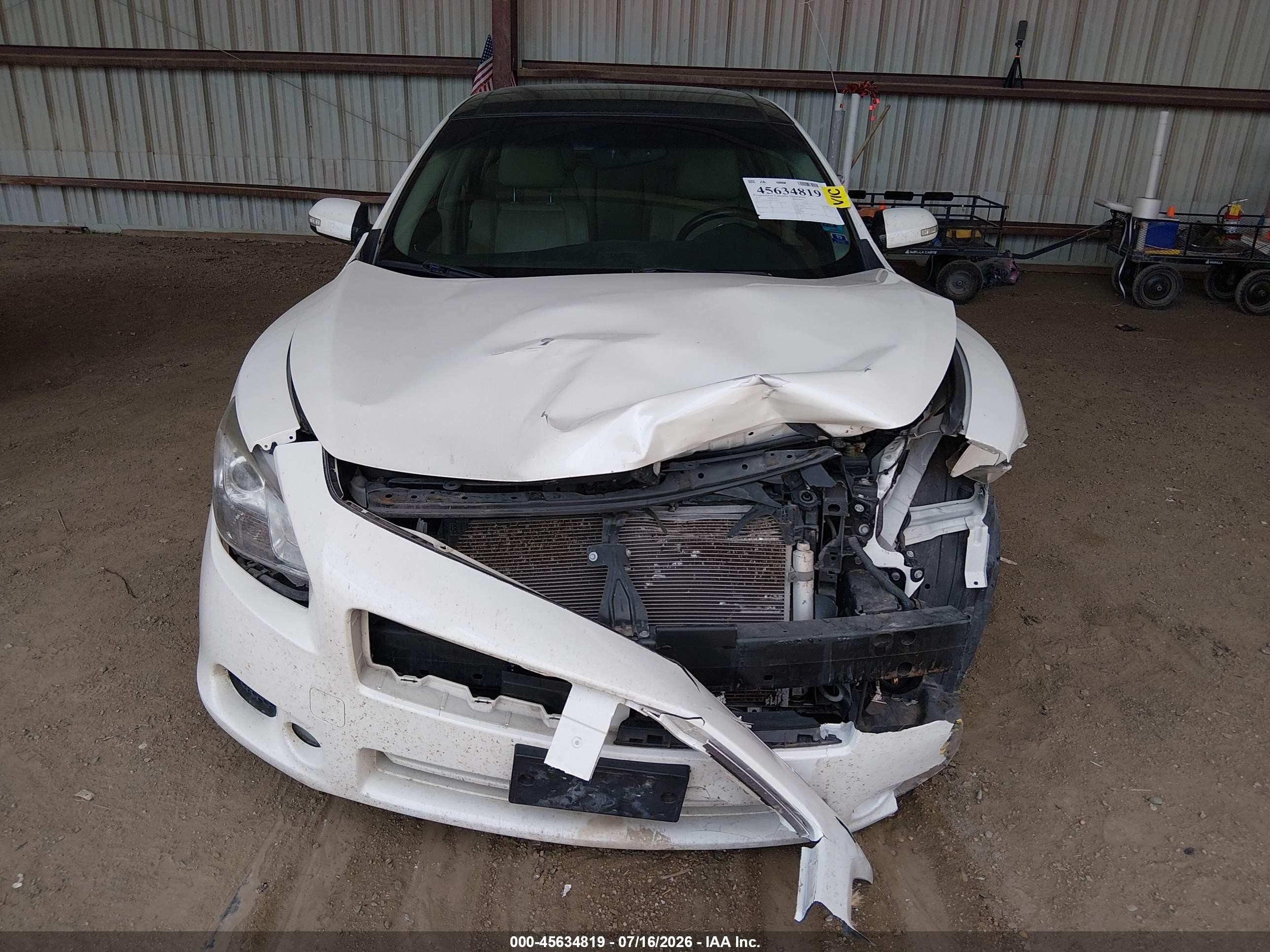 2014 Nissan Maxima 3.5 Sv White vin: 1N4AA5AP8EC910677