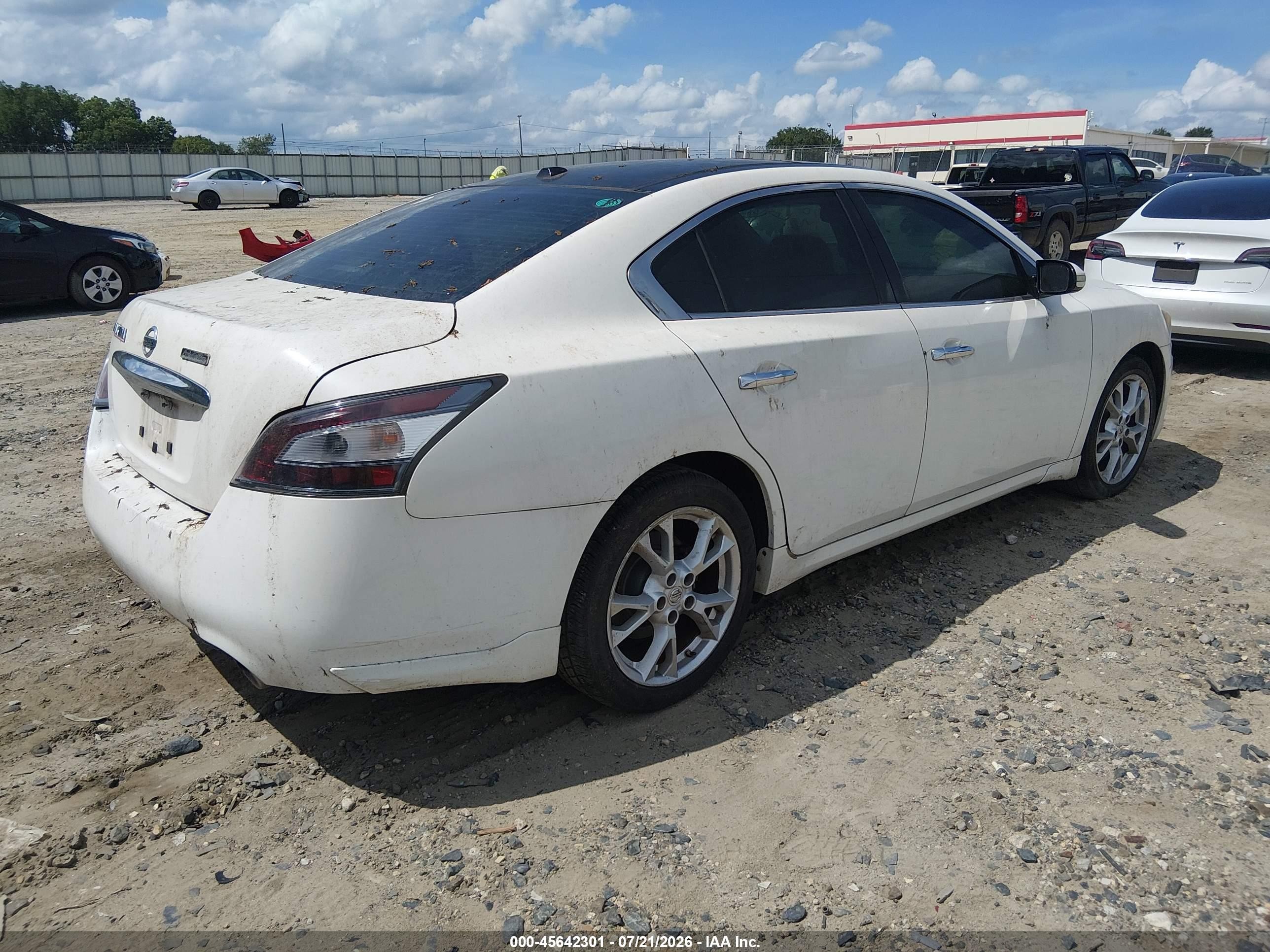2012 Nissan Maxima 3.5 Sv White vin: 1N4AA5AP9CC822847