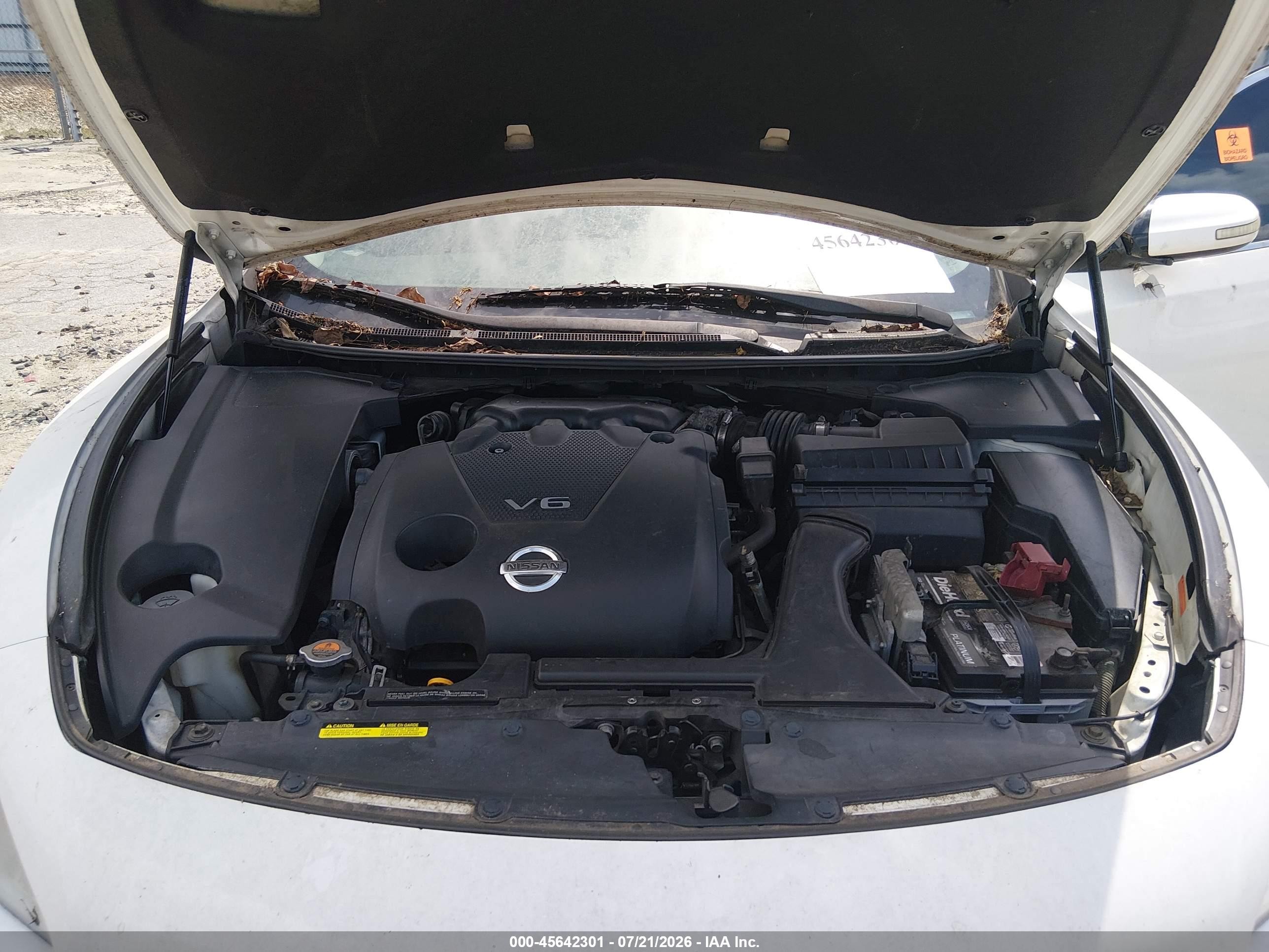 2012 Nissan Maxima 3.5 Sv White vin: 1N4AA5AP9CC822847