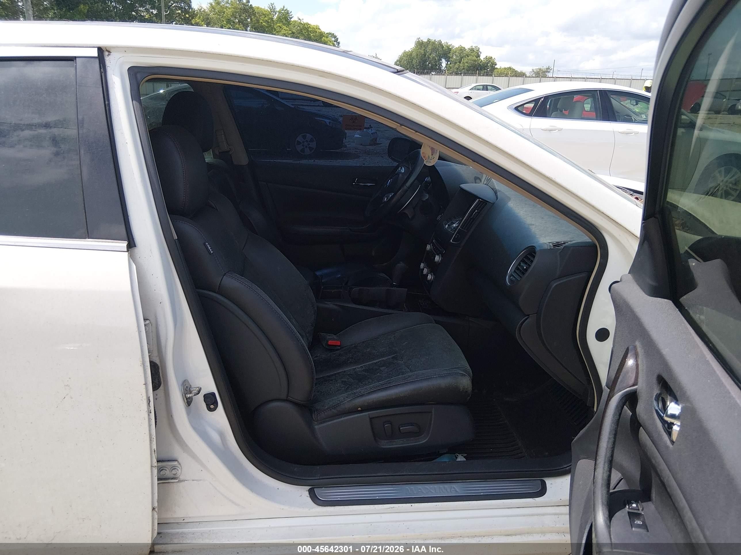 2012 Nissan Maxima 3.5 Sv White vin: 1N4AA5AP9CC822847