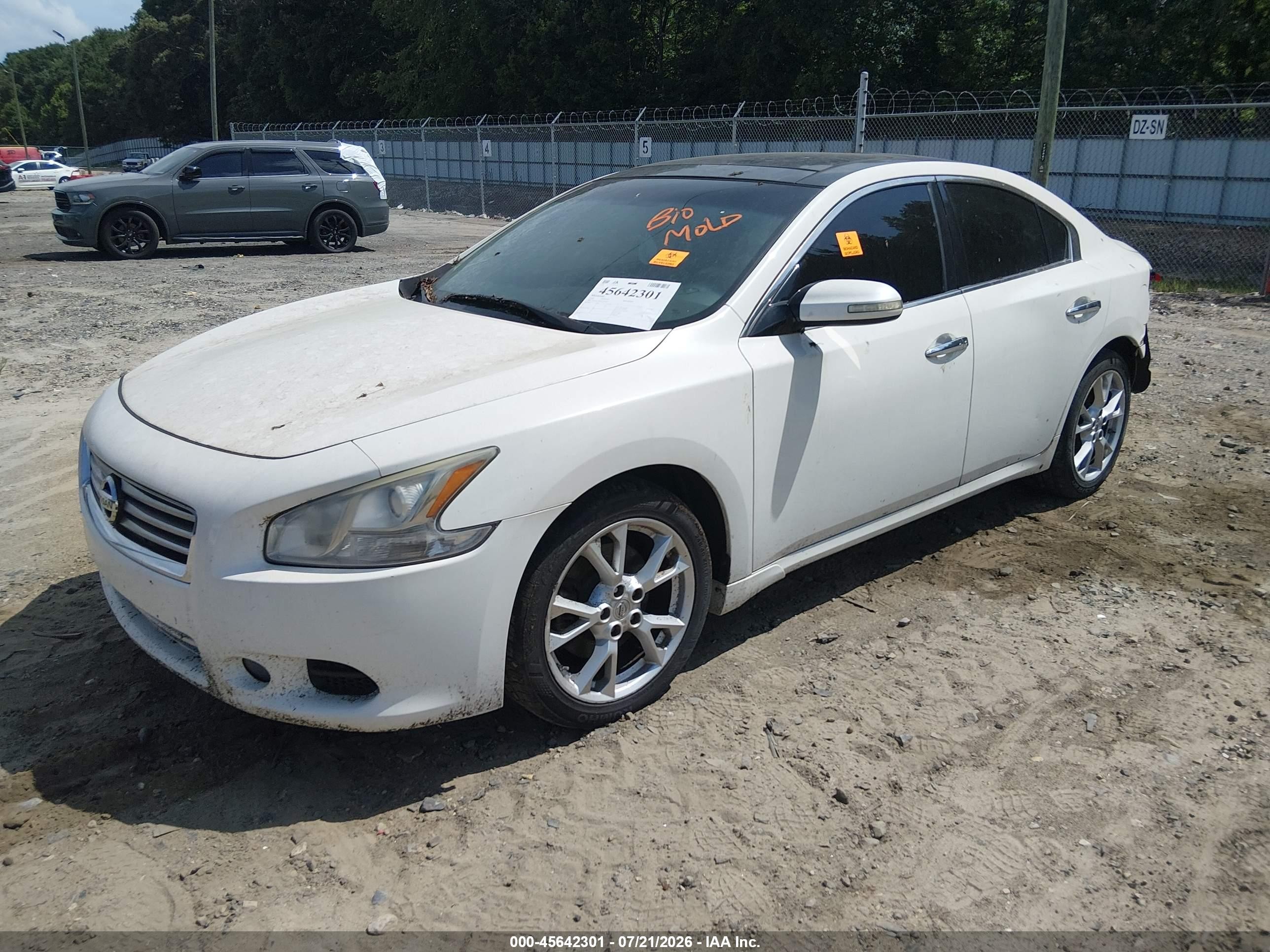 2012 Nissan Maxima 3.5 Sv White vin: 1N4AA5AP9CC822847
