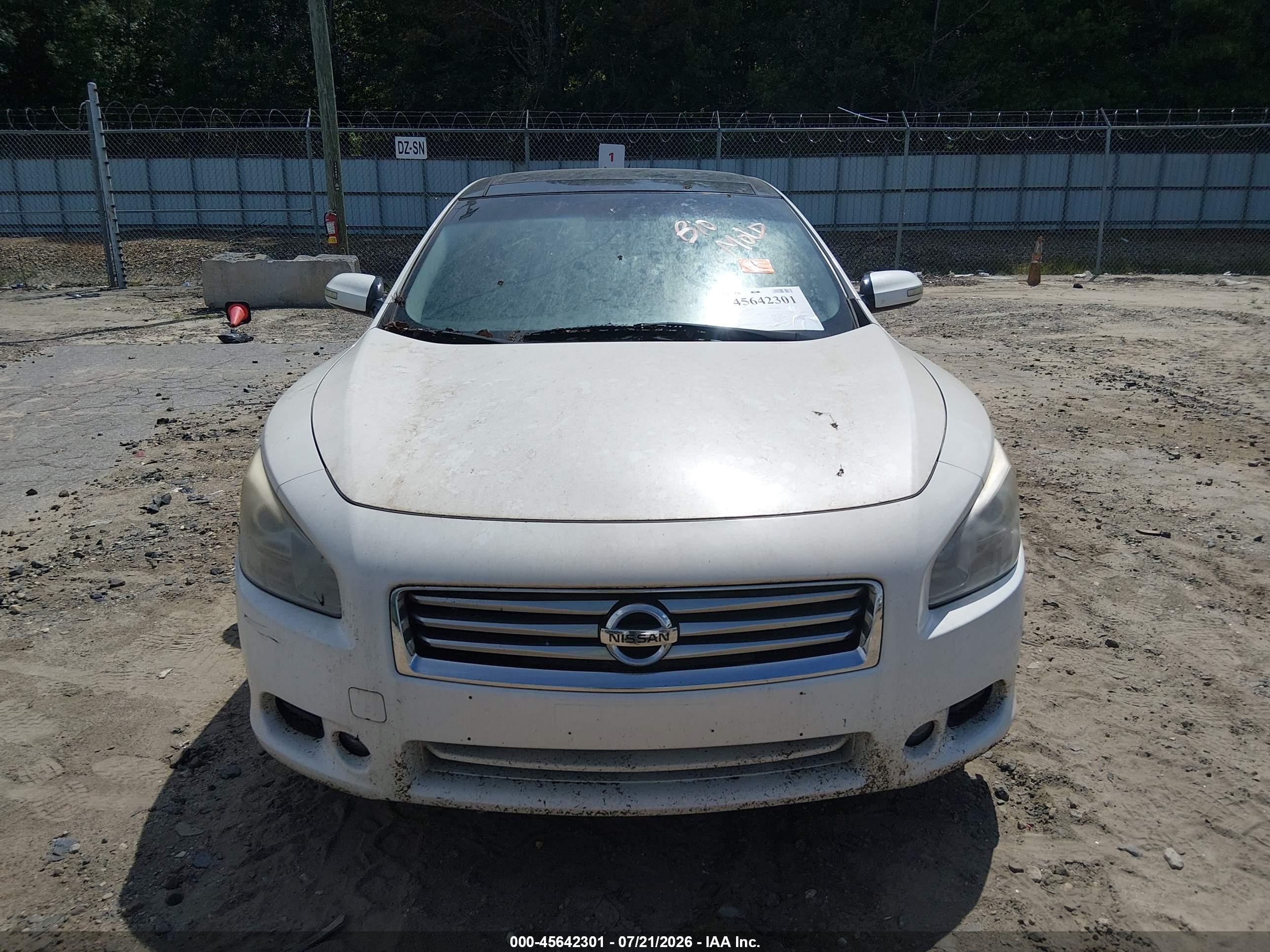 2012 Nissan Maxima 3.5 Sv White vin: 1N4AA5AP9CC822847