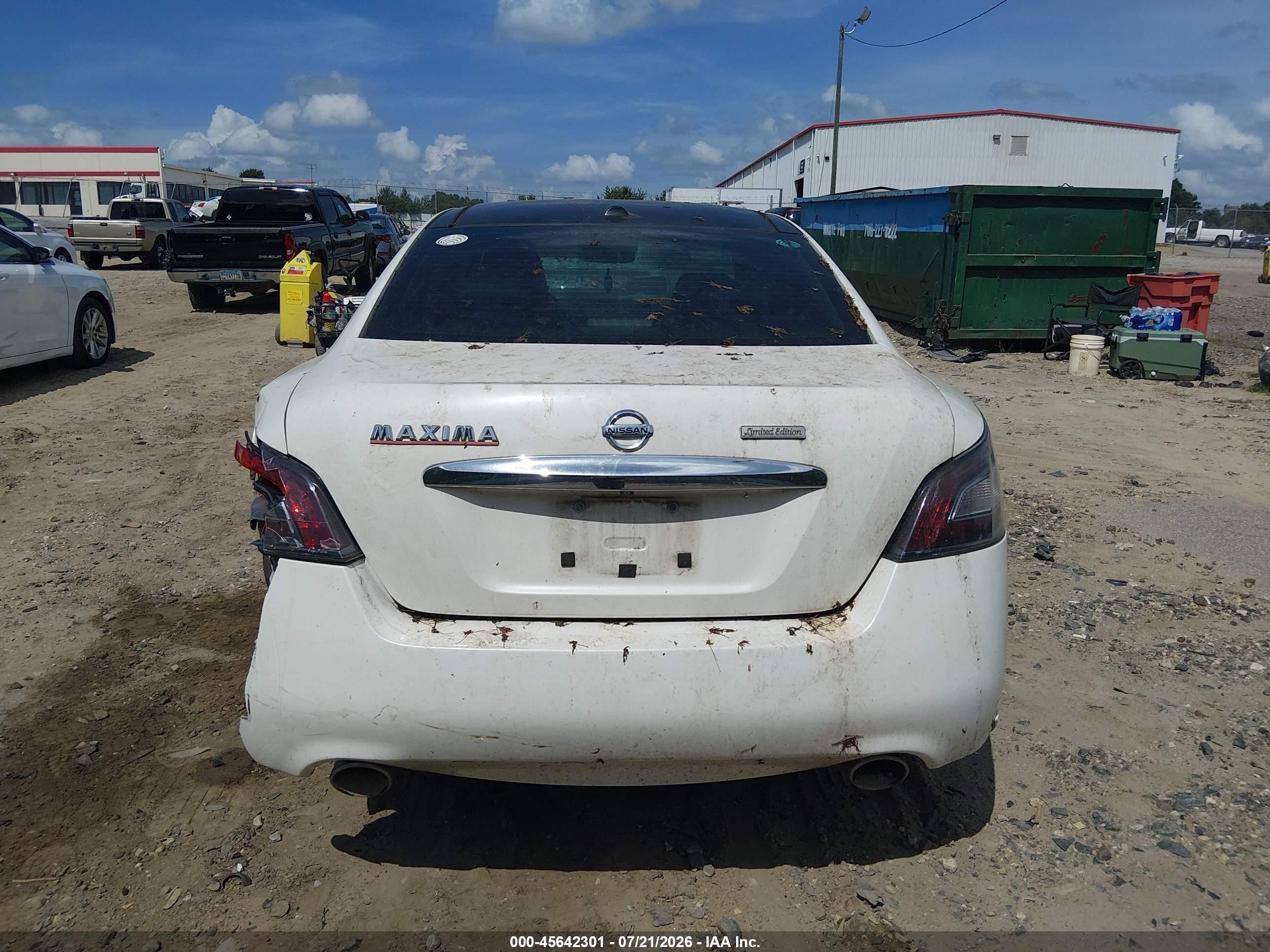 2012 Nissan Maxima 3.5 Sv White vin: 1N4AA5AP9CC822847