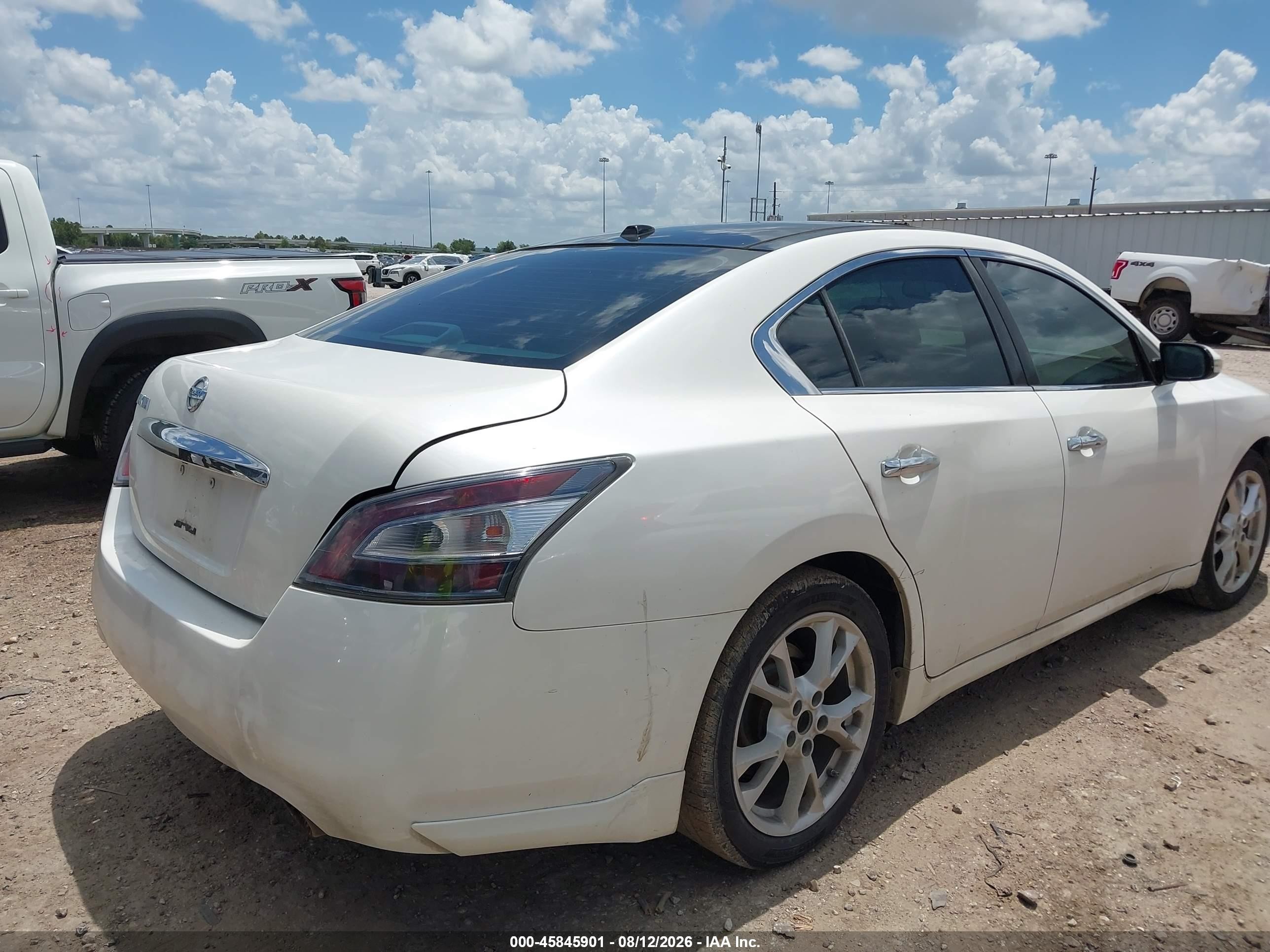 2012 Nissan Maxima 3.5 Sv White vin: 1N4AA5AP9CC853127