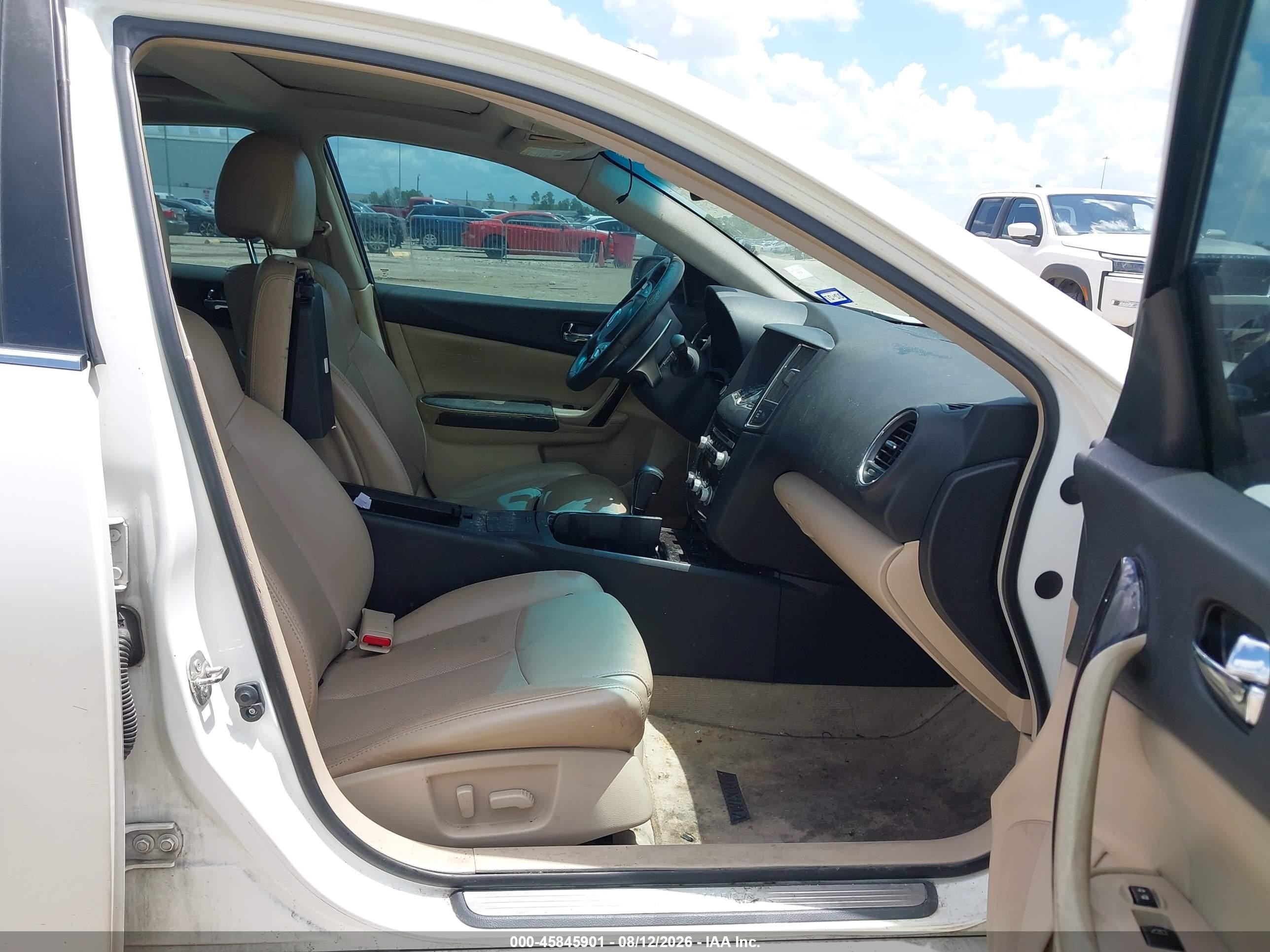 2012 Nissan Maxima 3.5 Sv White vin: 1N4AA5AP9CC853127