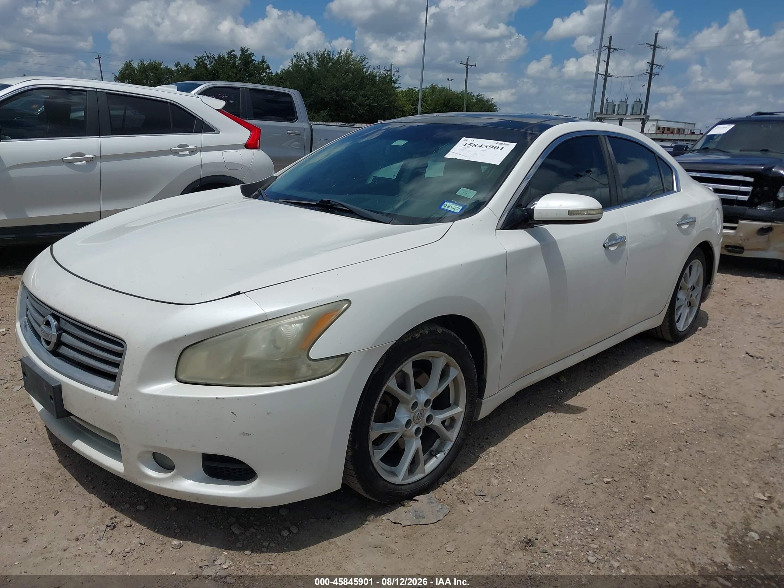 2012 Nissan Maxima 3.5 Sv White vin: 1N4AA5AP9CC853127