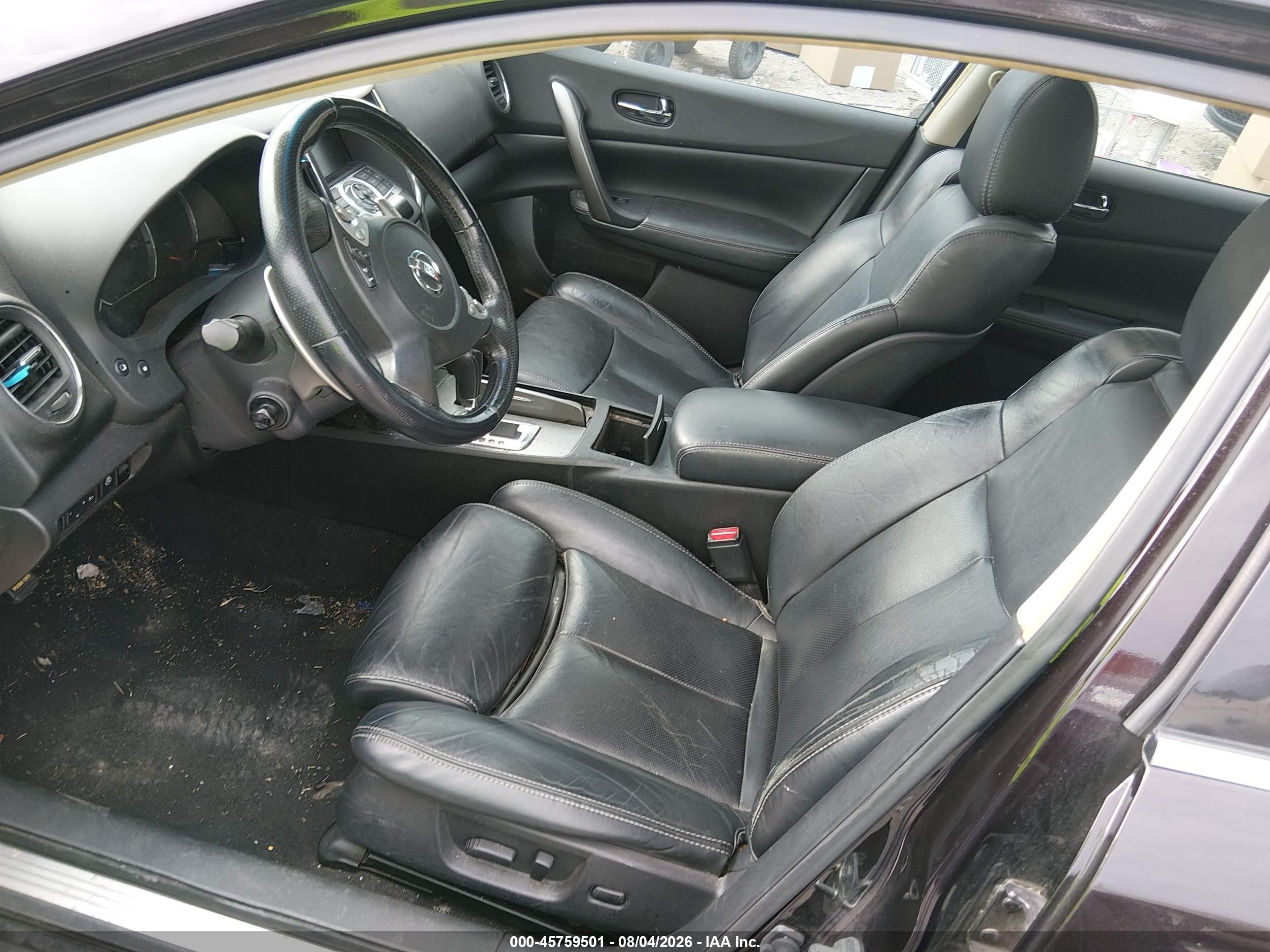 2012 Nissan Maxima 3.5 Sv Black vin: 1N4AA5AP9CC869036