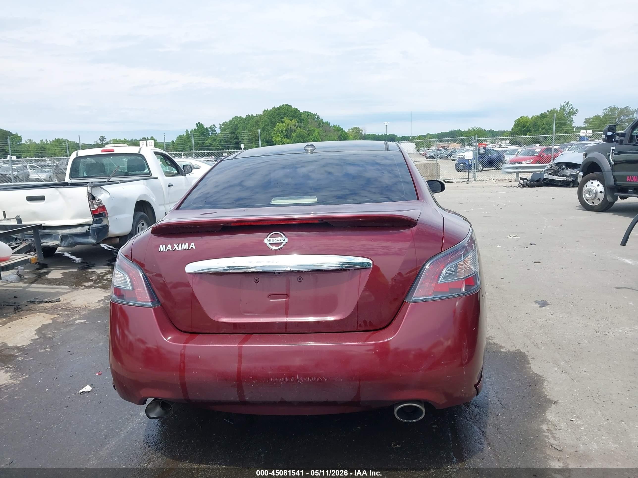 2013 Nissan Maxima 3.5 Sv Maroon vin: 1N4AA5AP9DC803295