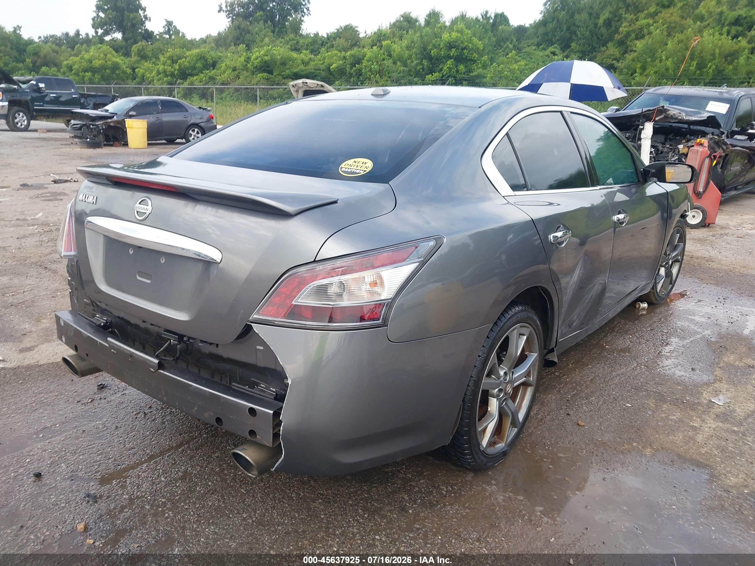 2014 Nissan Maxima 3.5 Sv Gray vin: 1N4AA5AP9EC452986