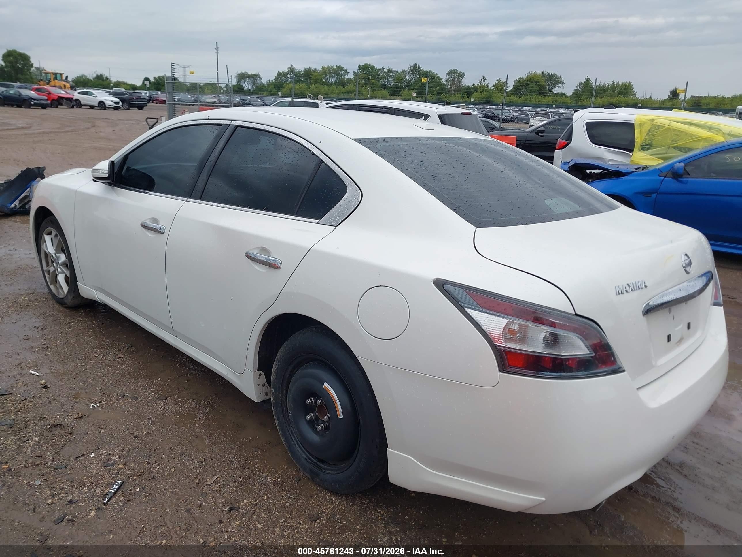 2014 Nissan Maxima 3.5 Sv White vin: 1N4AA5AP9EC467696