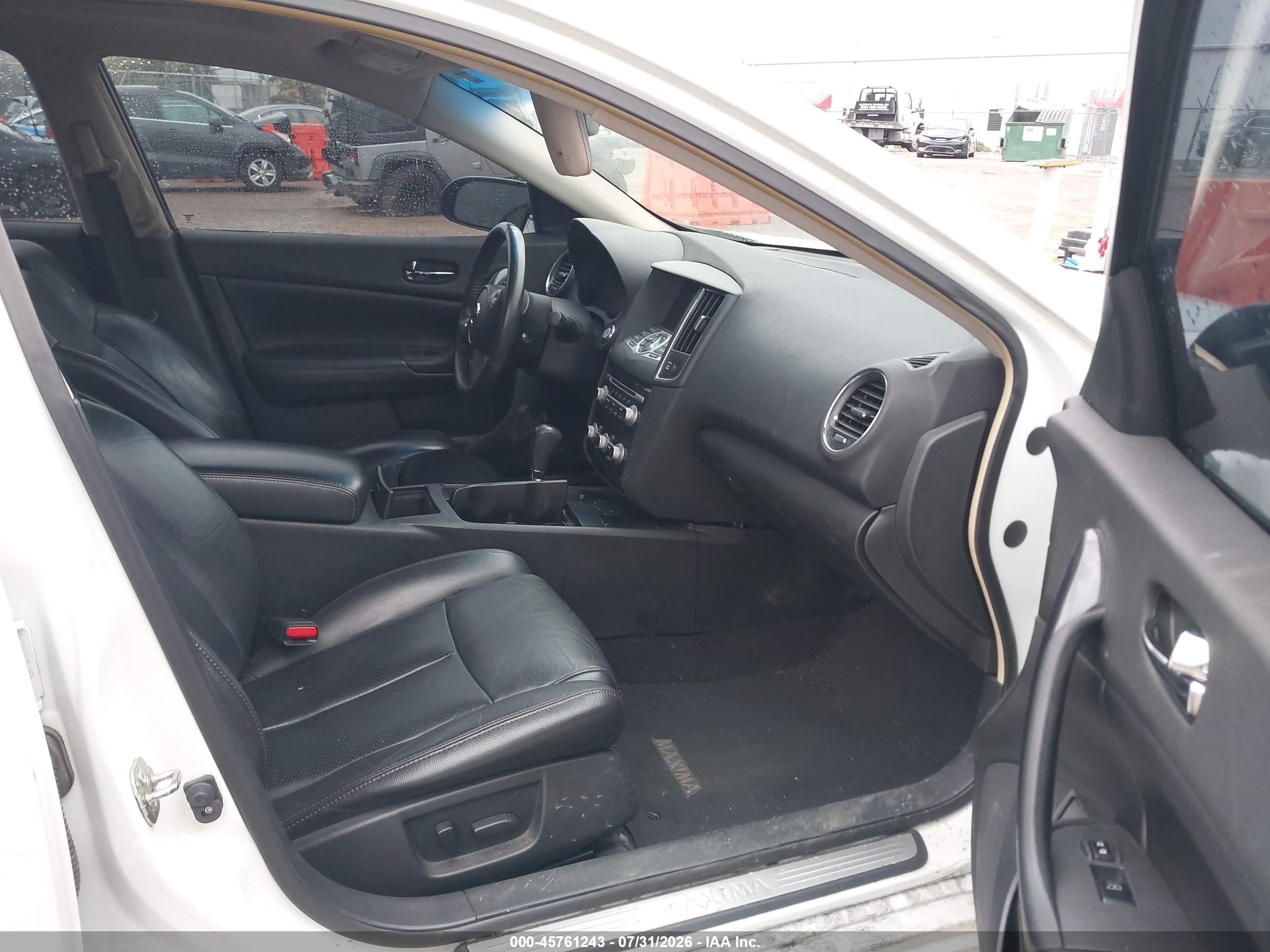 2014 Nissan Maxima 3.5 Sv White vin: 1N4AA5AP9EC467696