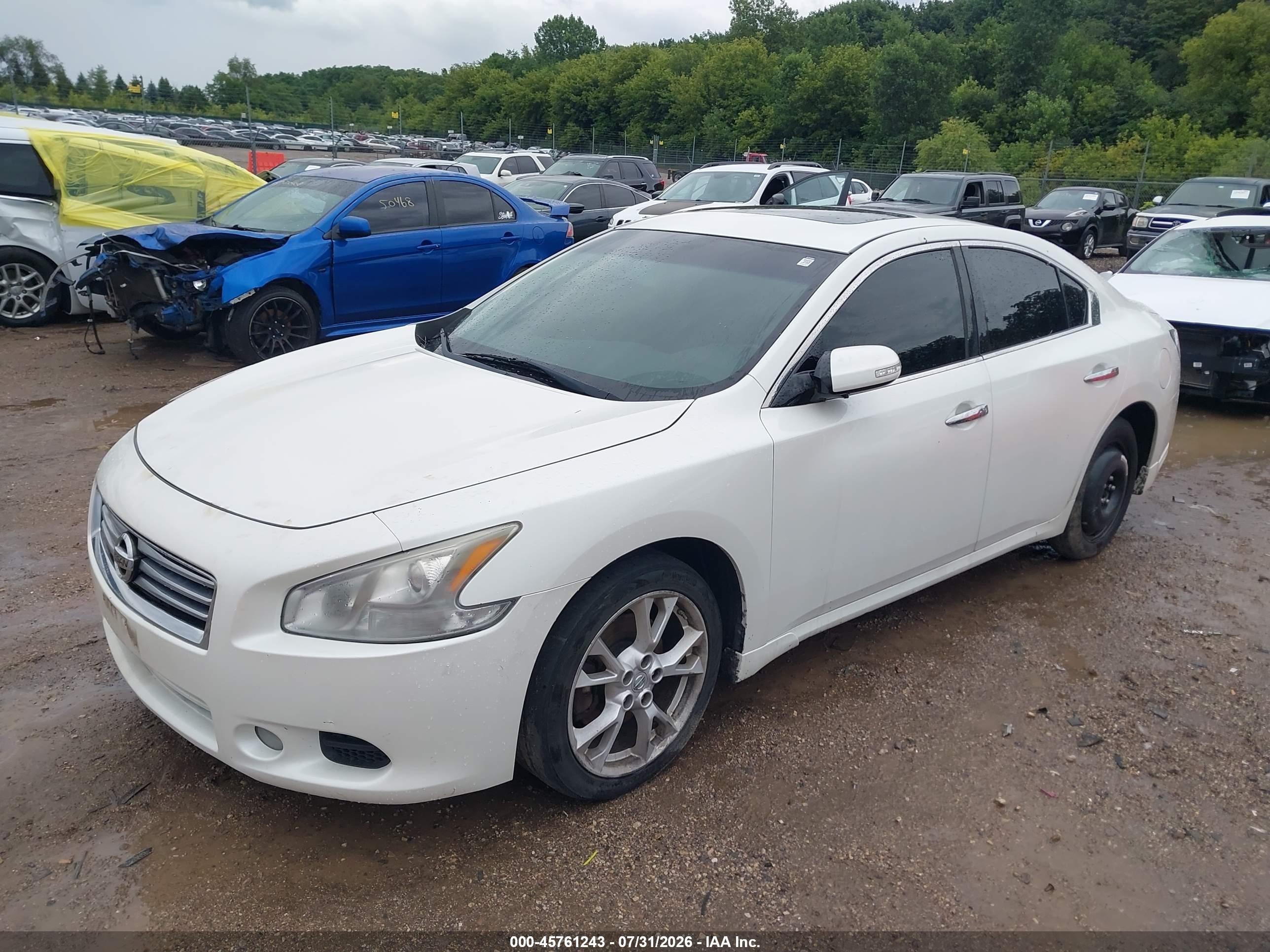 2014 Nissan Maxima 3.5 Sv White vin: 1N4AA5AP9EC467696