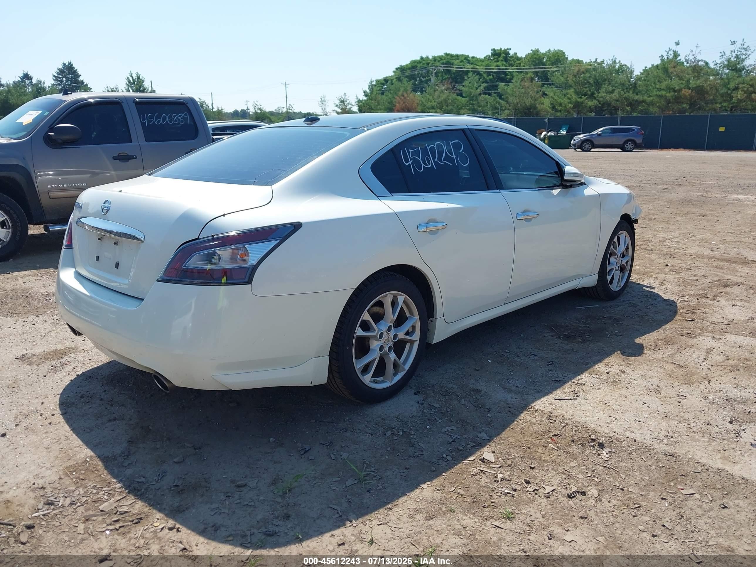 2014 Nissan Maxima 3.5 Sv White vin: 1N4AA5AP9EC473790