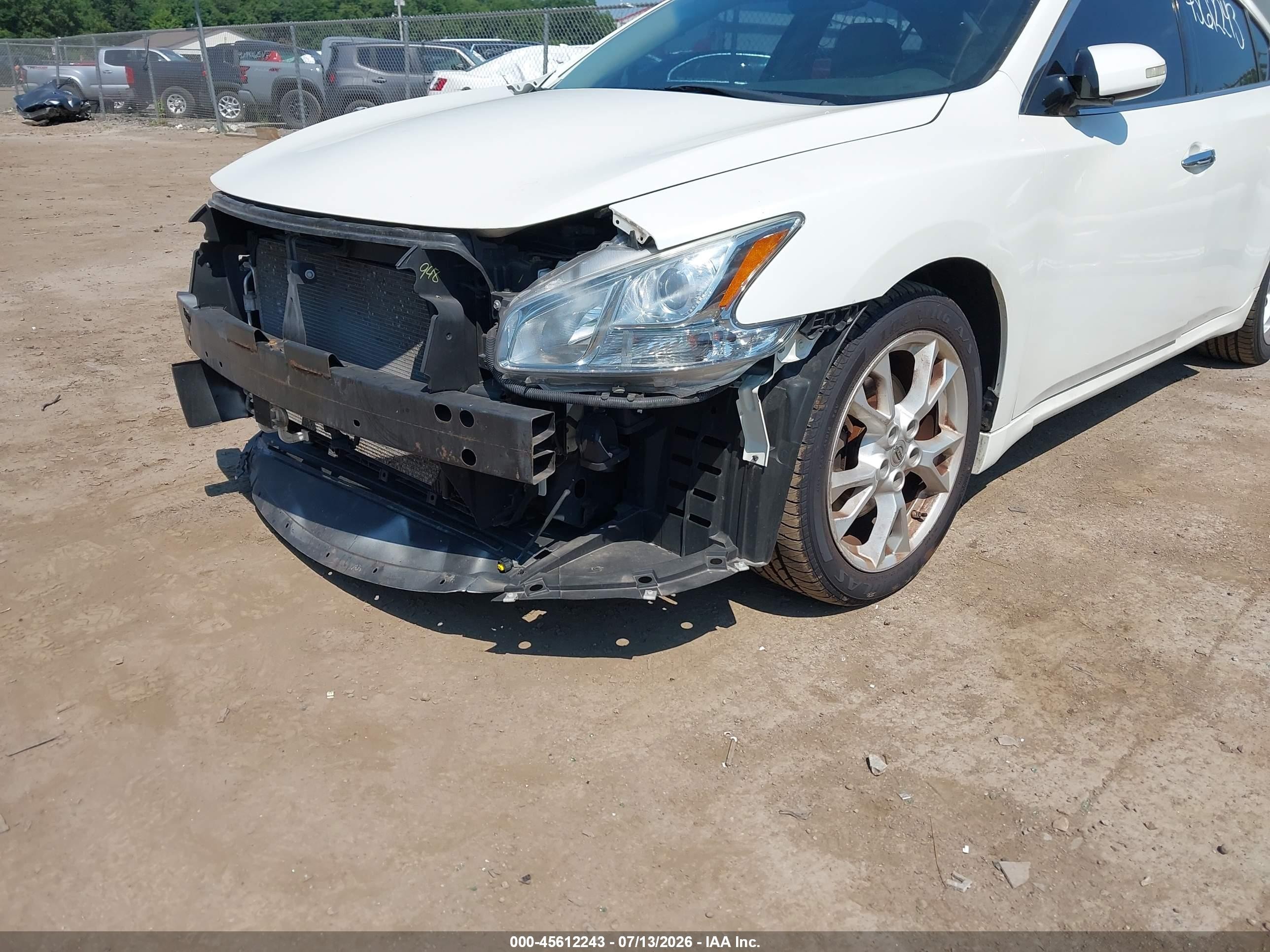 2014 Nissan Maxima 3.5 Sv White vin: 1N4AA5AP9EC473790