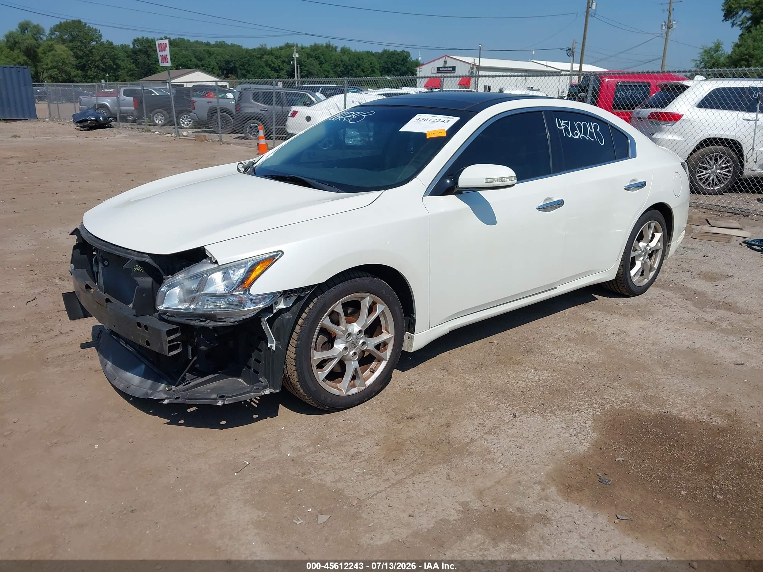 2014 Nissan Maxima 3.5 Sv White vin: 1N4AA5AP9EC473790