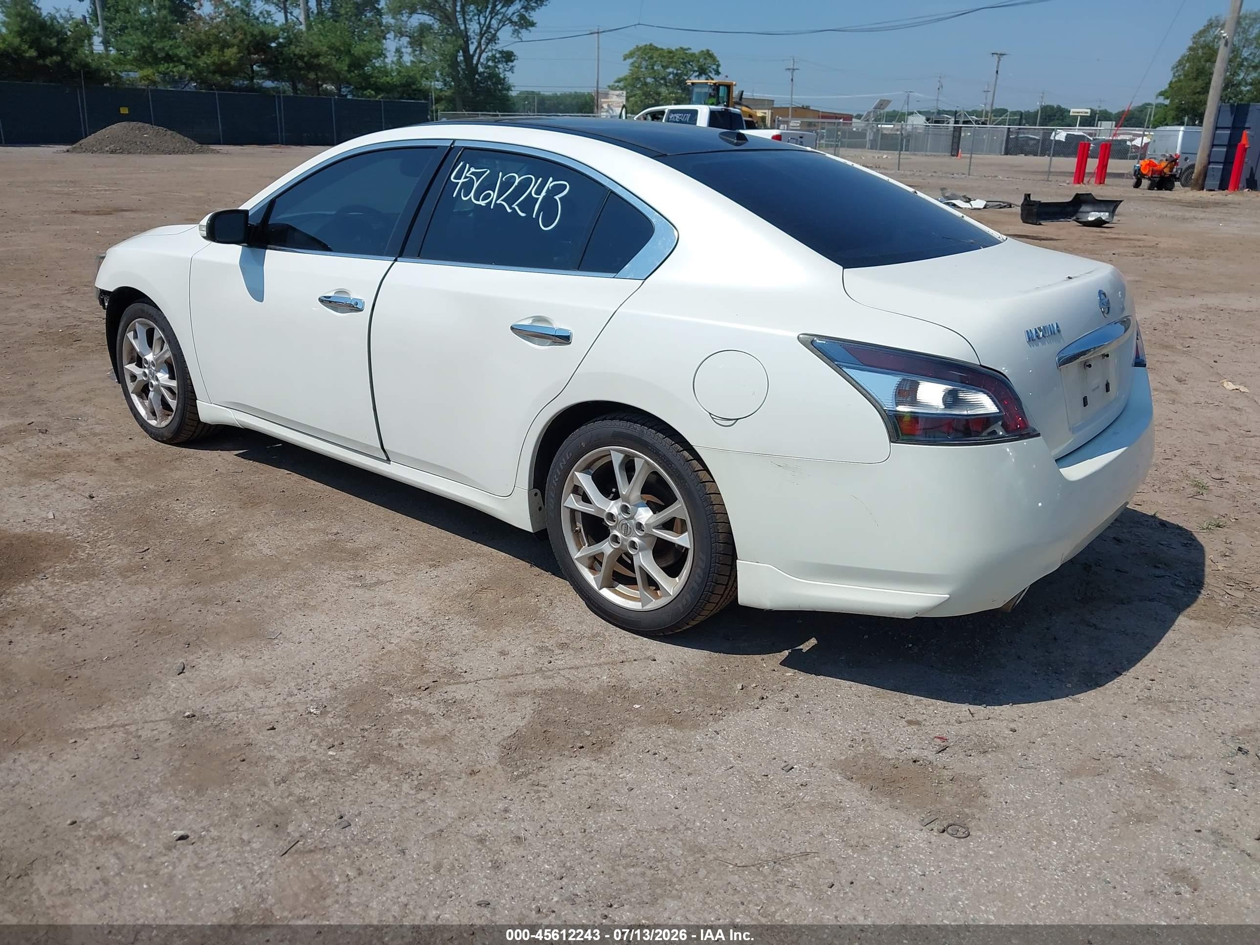 2014 Nissan Maxima 3.5 Sv White vin: 1N4AA5AP9EC473790