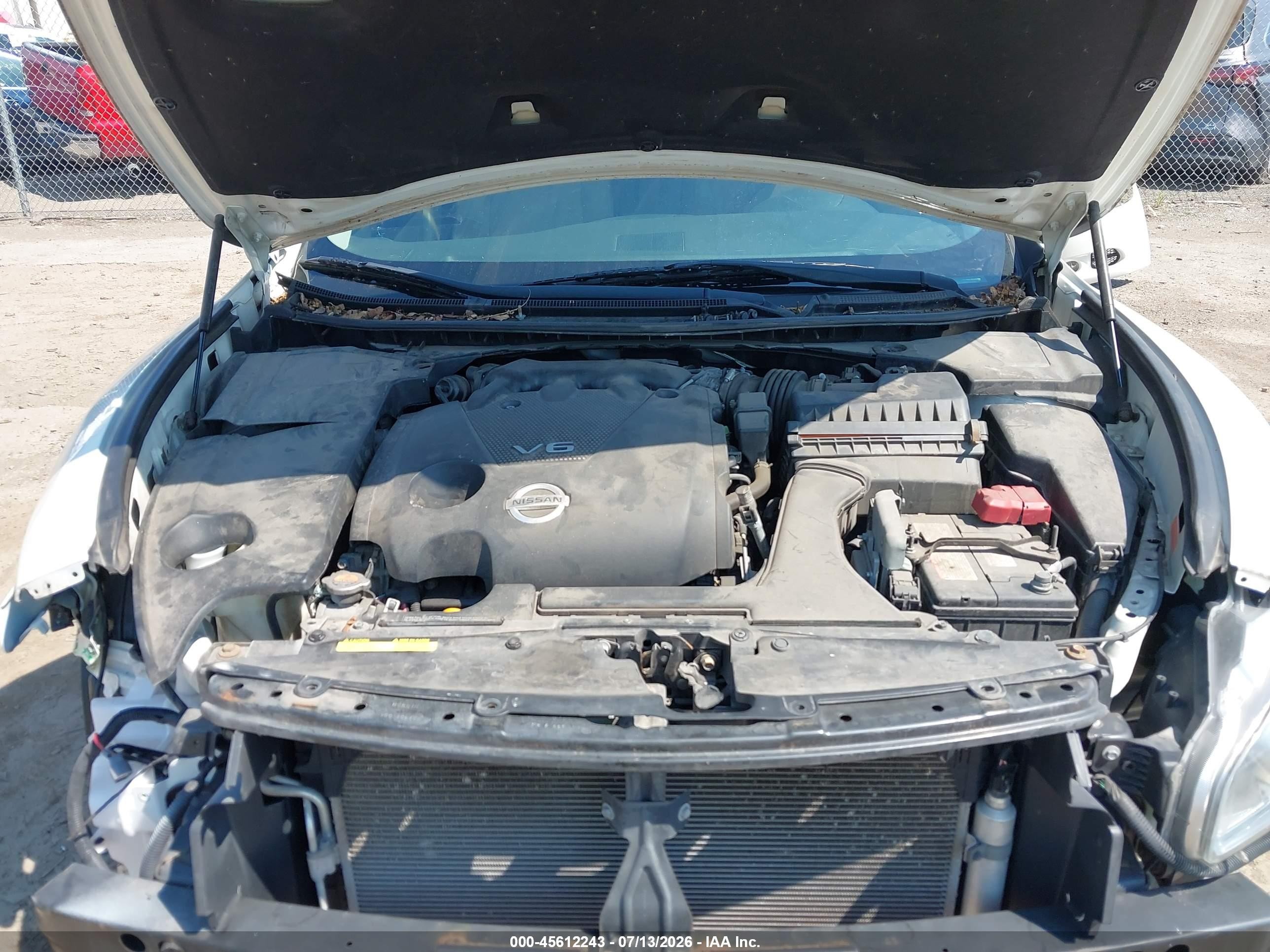 2014 Nissan Maxima 3.5 Sv White vin: 1N4AA5AP9EC473790