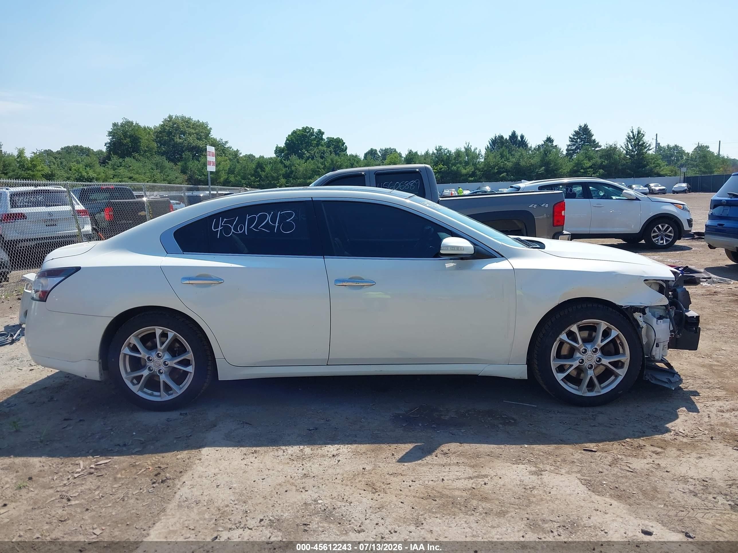 2014 Nissan Maxima 3.5 Sv White vin: 1N4AA5AP9EC473790