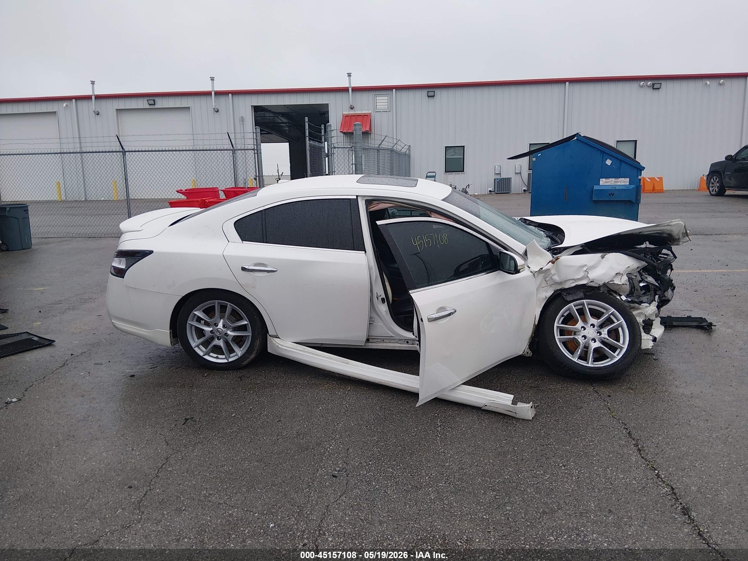 2012 Nissan Maxima 3.5 Sv White vin: 1N4AA5APXCC800050