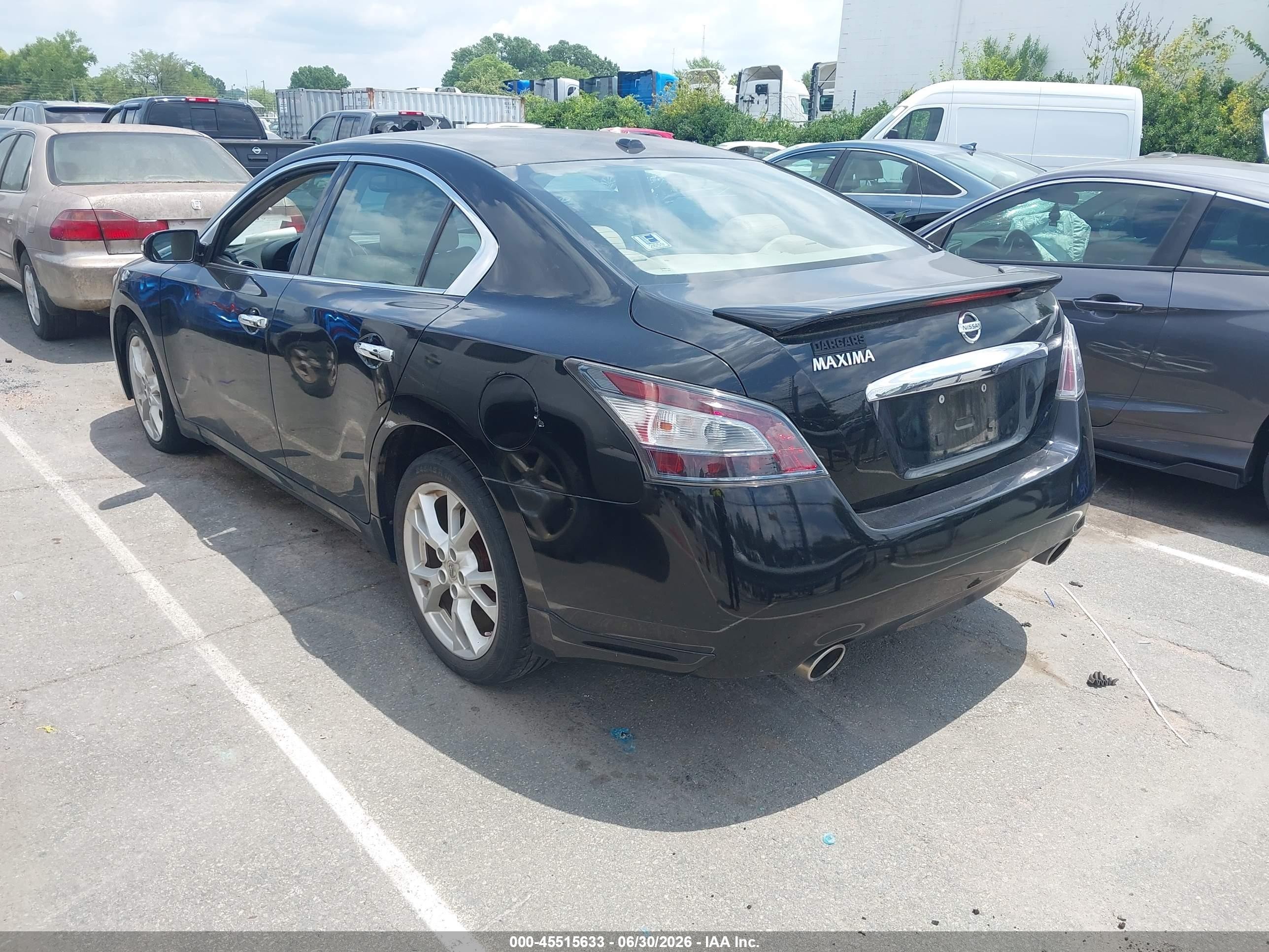 2012 Nissan Maxima 3.5 Sv Black vin: 1N4AA5APXCC800968