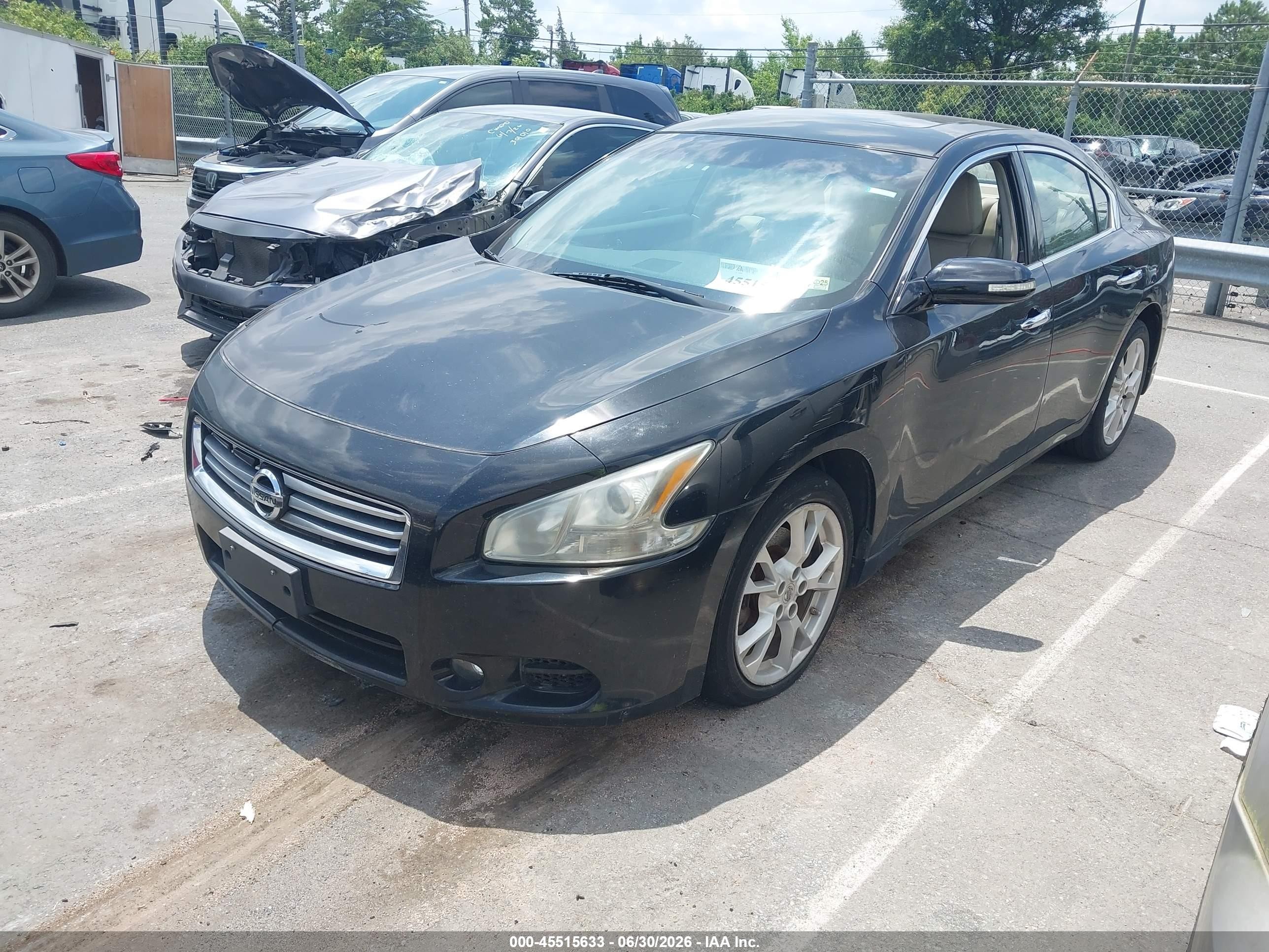 2012 Nissan Maxima 3.5 Sv Black vin: 1N4AA5APXCC800968