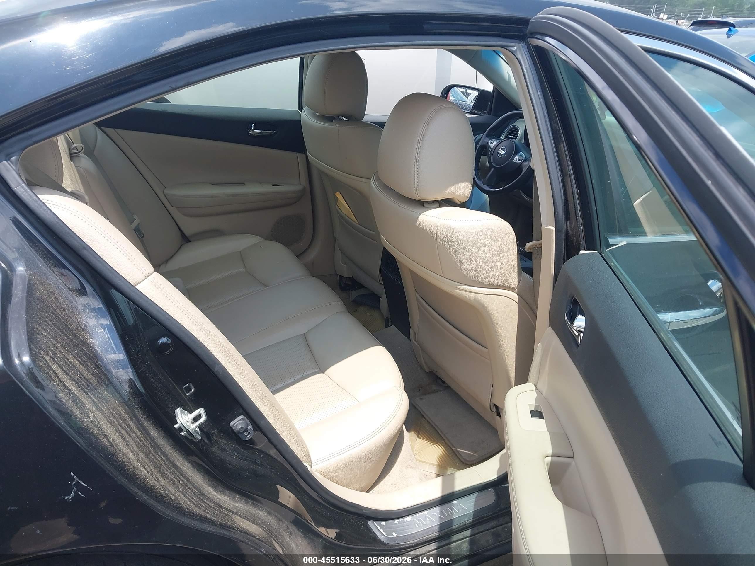 2012 Nissan Maxima 3.5 Sv Black vin: 1N4AA5APXCC800968