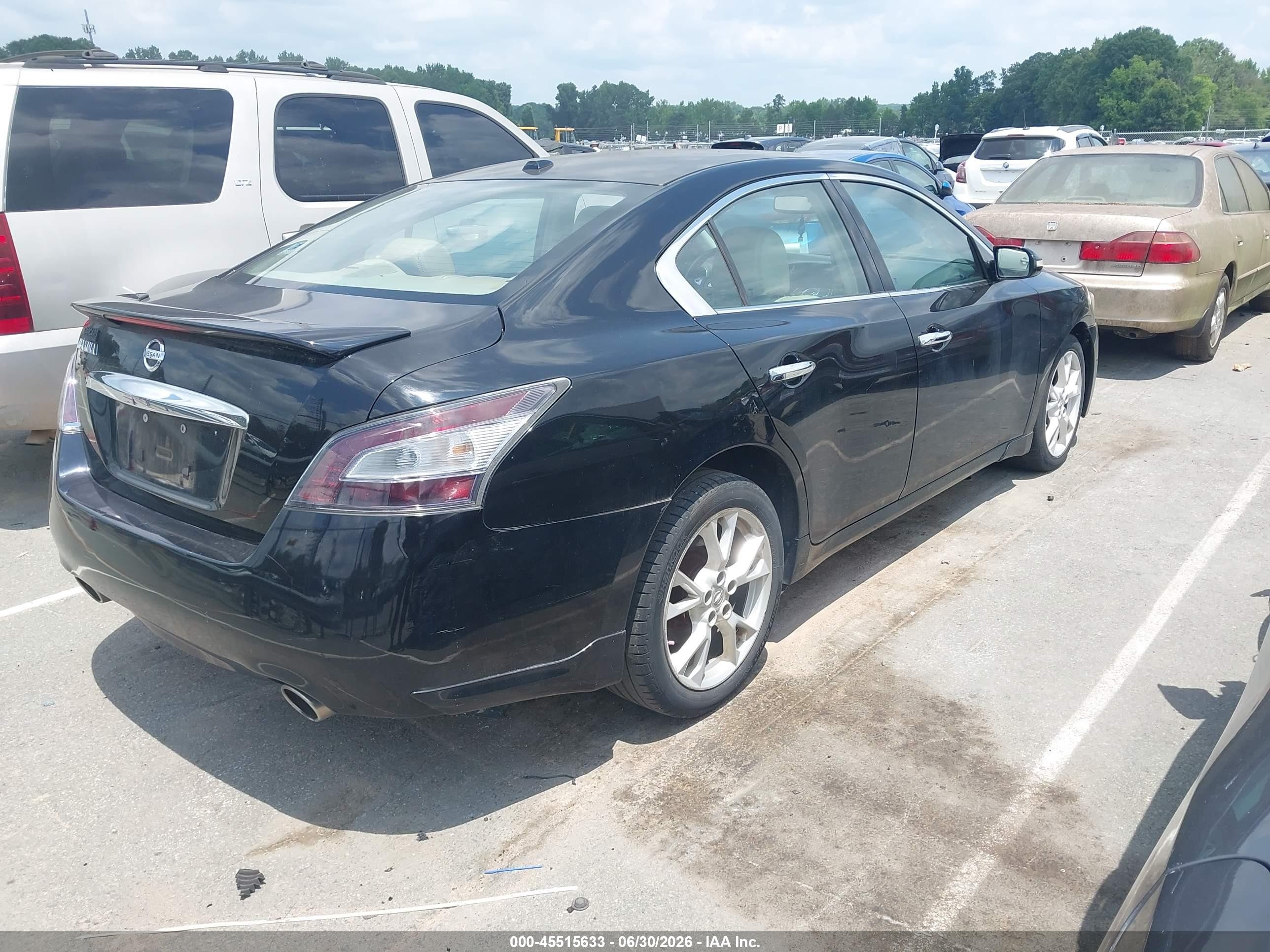 2012 Nissan Maxima 3.5 Sv Black vin: 1N4AA5APXCC800968