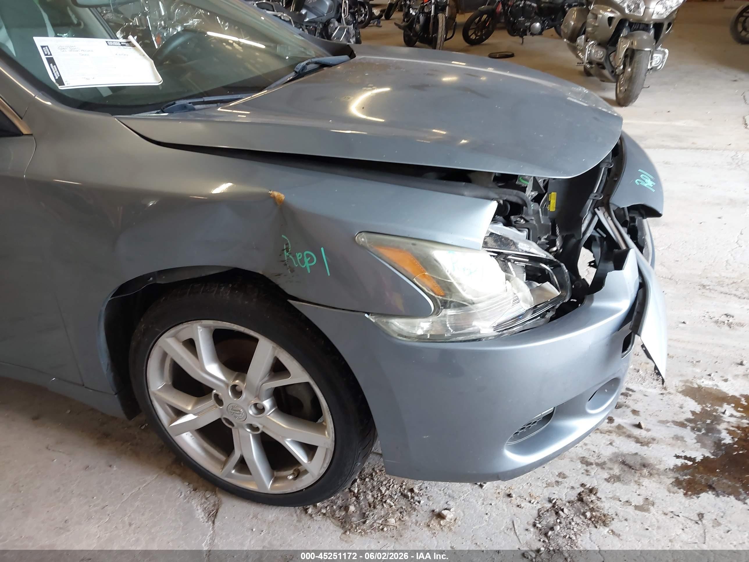 2012 Nissan Maxima 3.5 Sv Gray vin: 1N4AA5APXCC839432