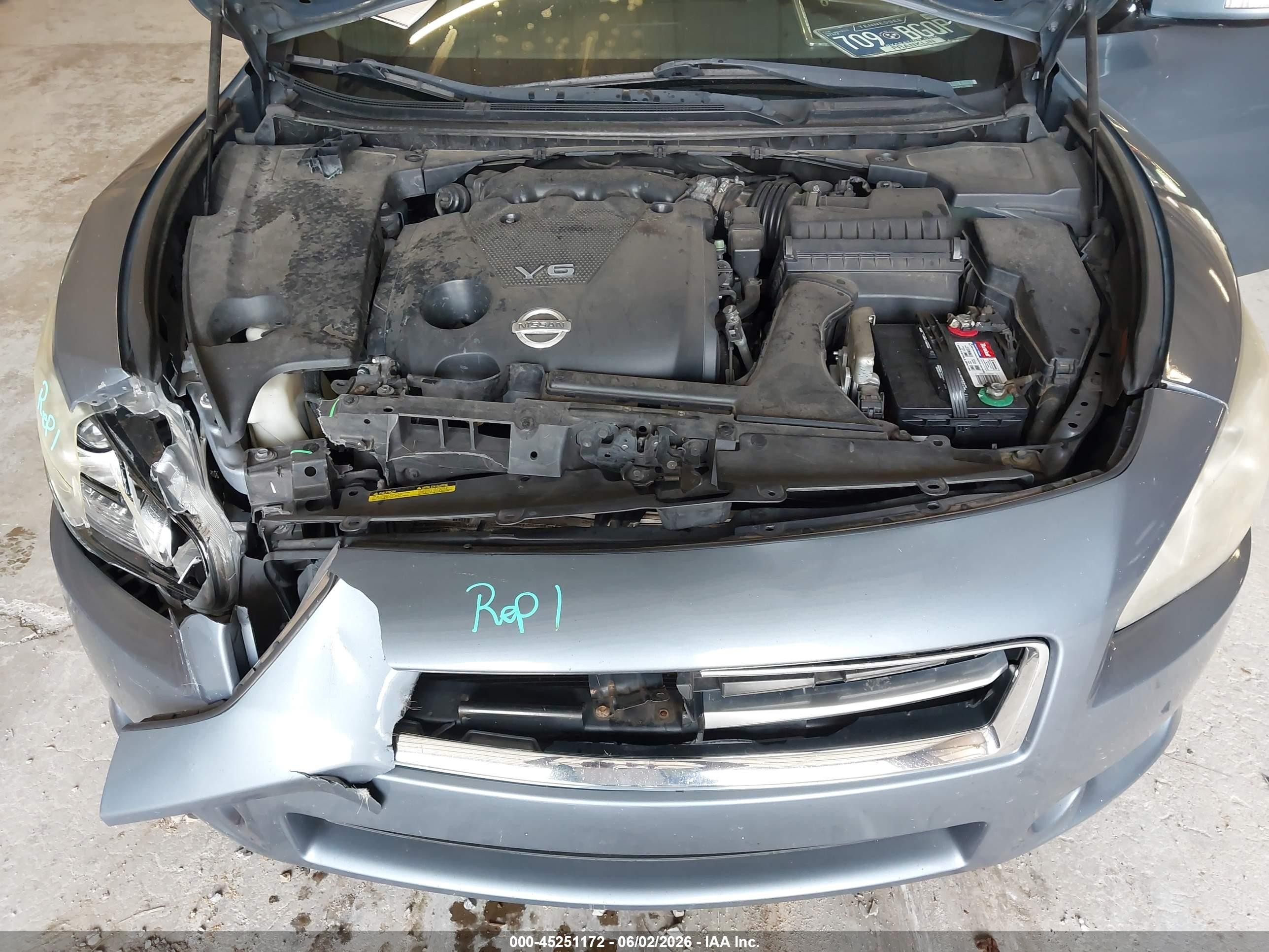 2012 Nissan Maxima 3.5 Sv Gray vin: 1N4AA5APXCC839432