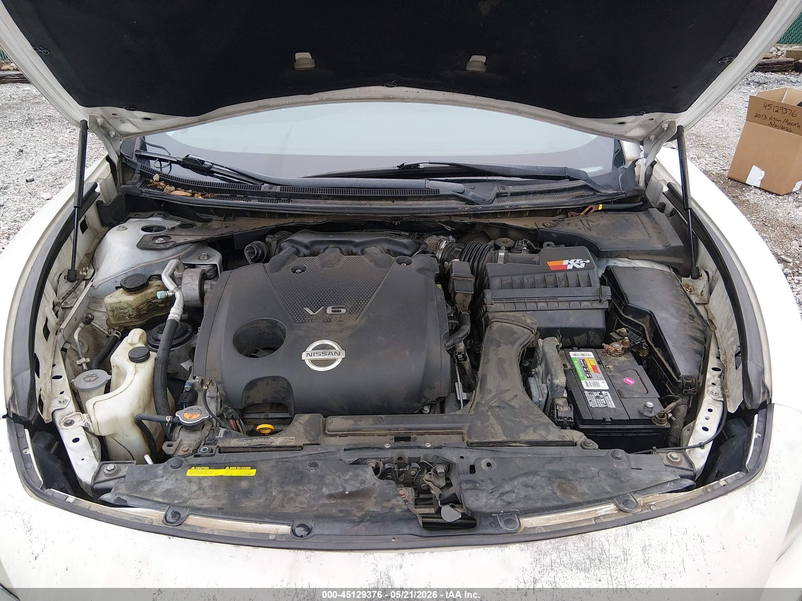 2013 Nissan Maxima 3.5 S White vin: 1N4AA5APXDC813401