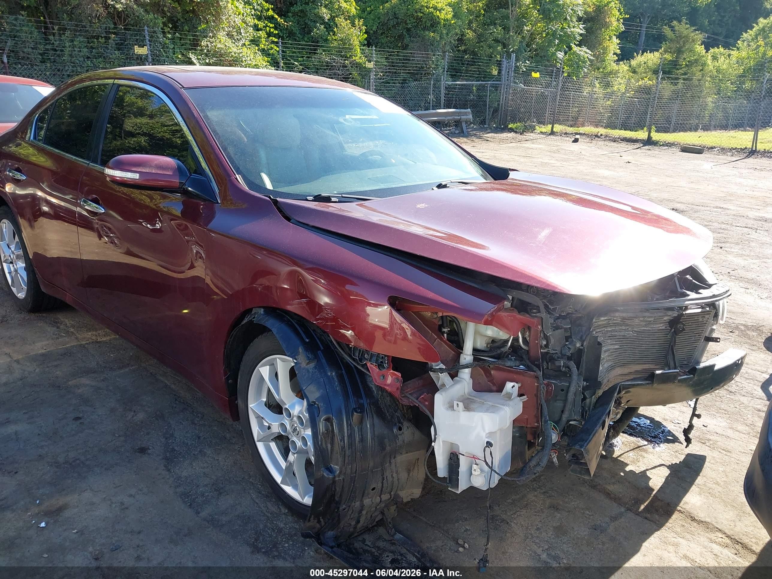 2013 Nissan Maxima 3.5 Sv Burgundy vin: 1N4AA5APXDC818114