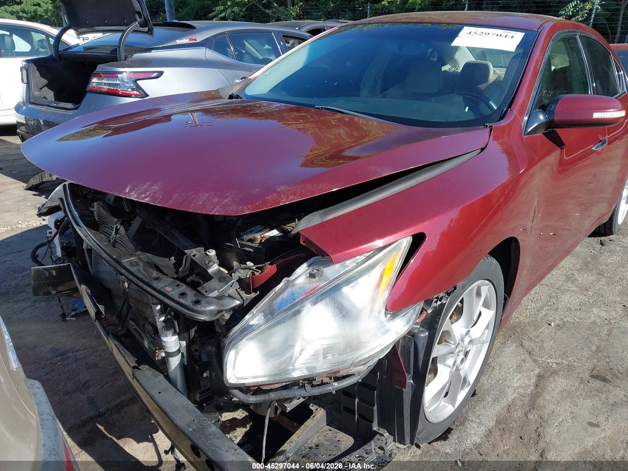 2013 Nissan Maxima 3.5 Sv Burgundy vin: 1N4AA5APXDC818114