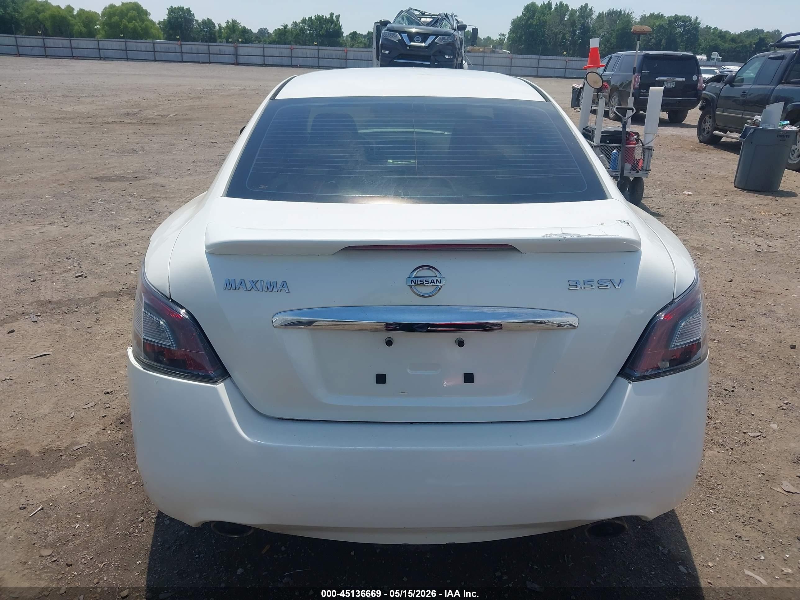 2013 Nissan Maxima 3.5 Sv White vin: 1N4AA5APXDC827881