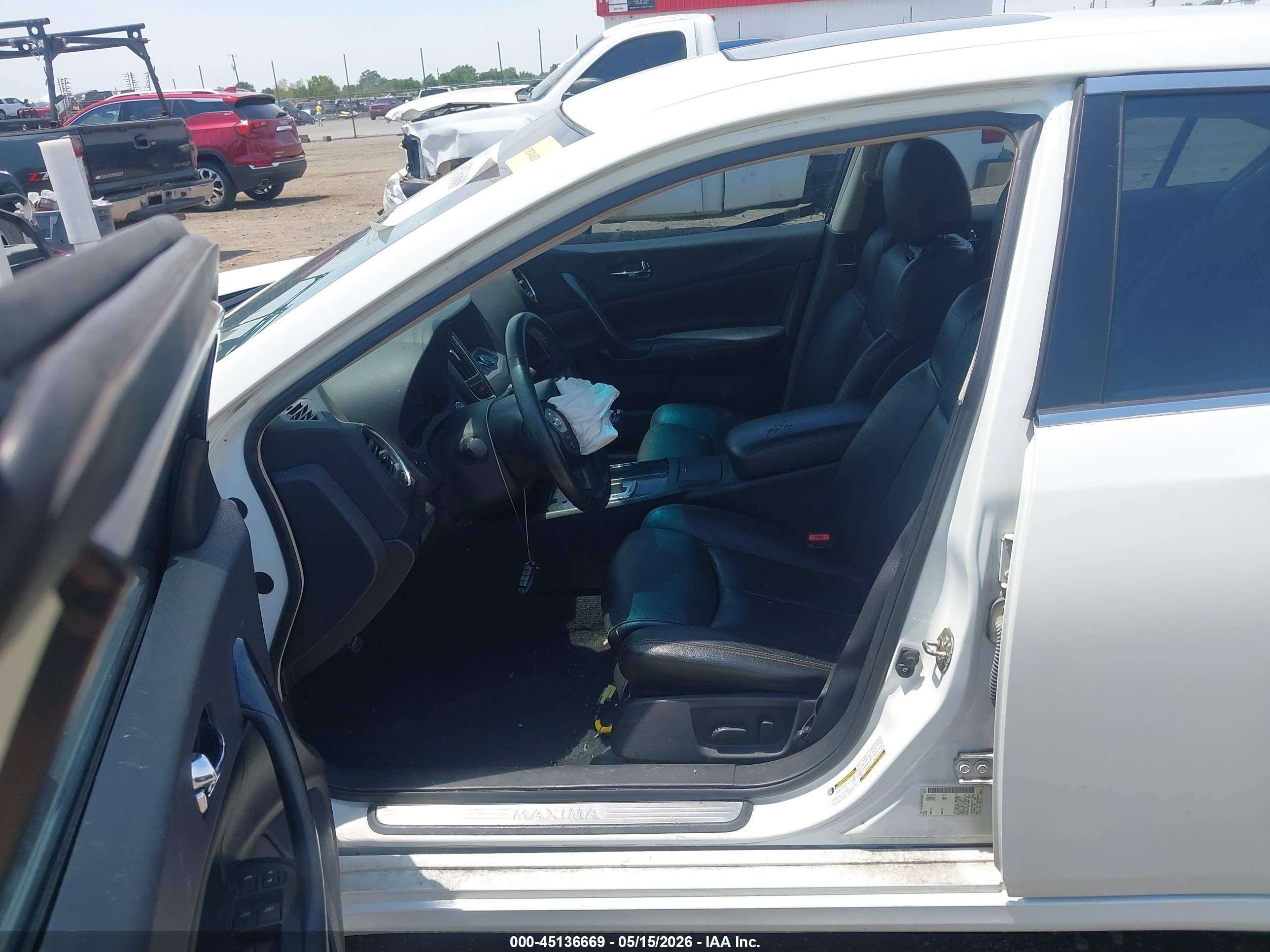 2013 Nissan Maxima 3.5 Sv White vin: 1N4AA5APXDC827881