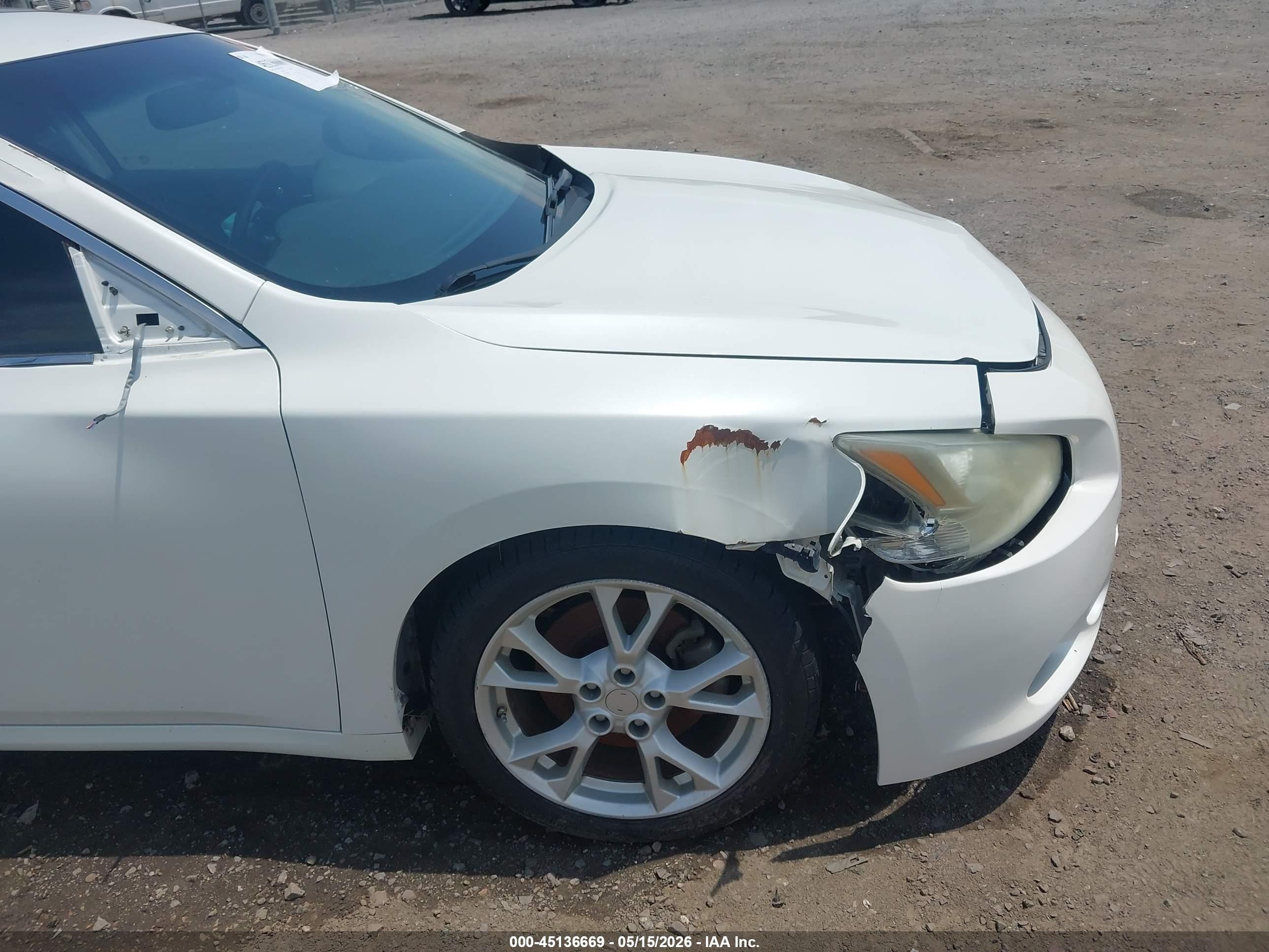 2013 Nissan Maxima 3.5 Sv White vin: 1N4AA5APXDC827881