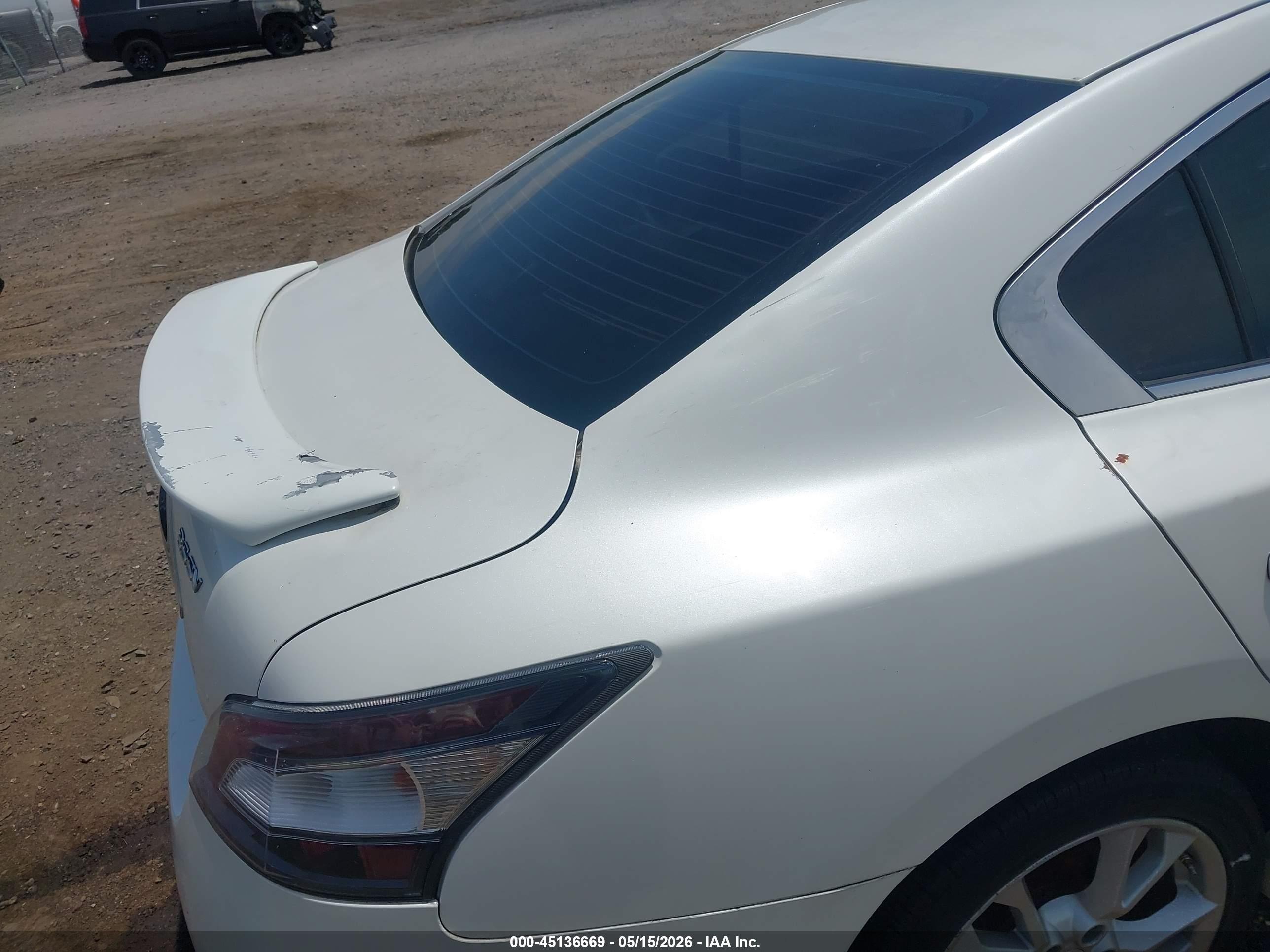 2013 Nissan Maxima 3.5 Sv White vin: 1N4AA5APXDC827881