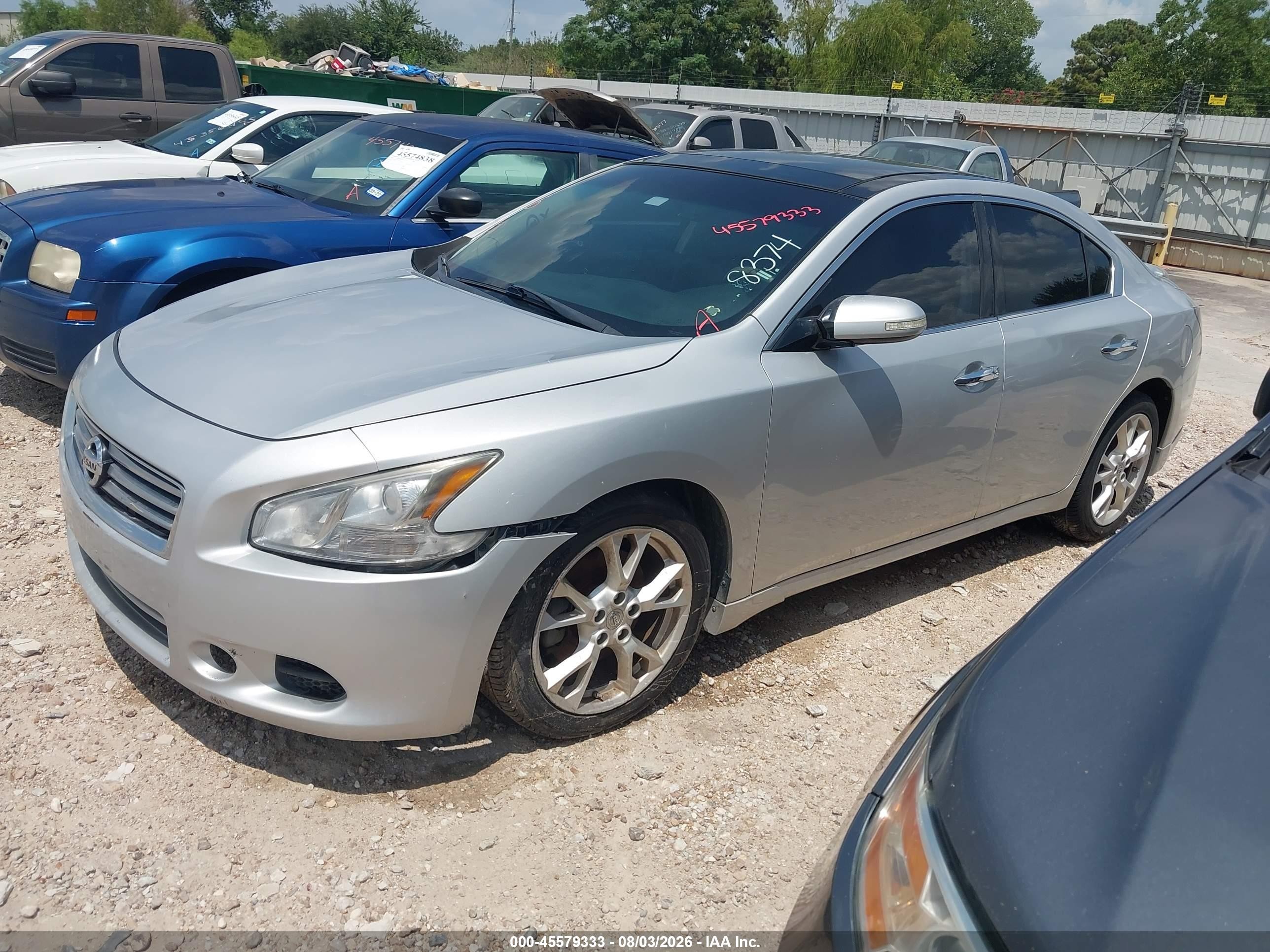 2013 Nissan Maxima 3.5 Sv Silver vin: 1N4AA5APXDC848374