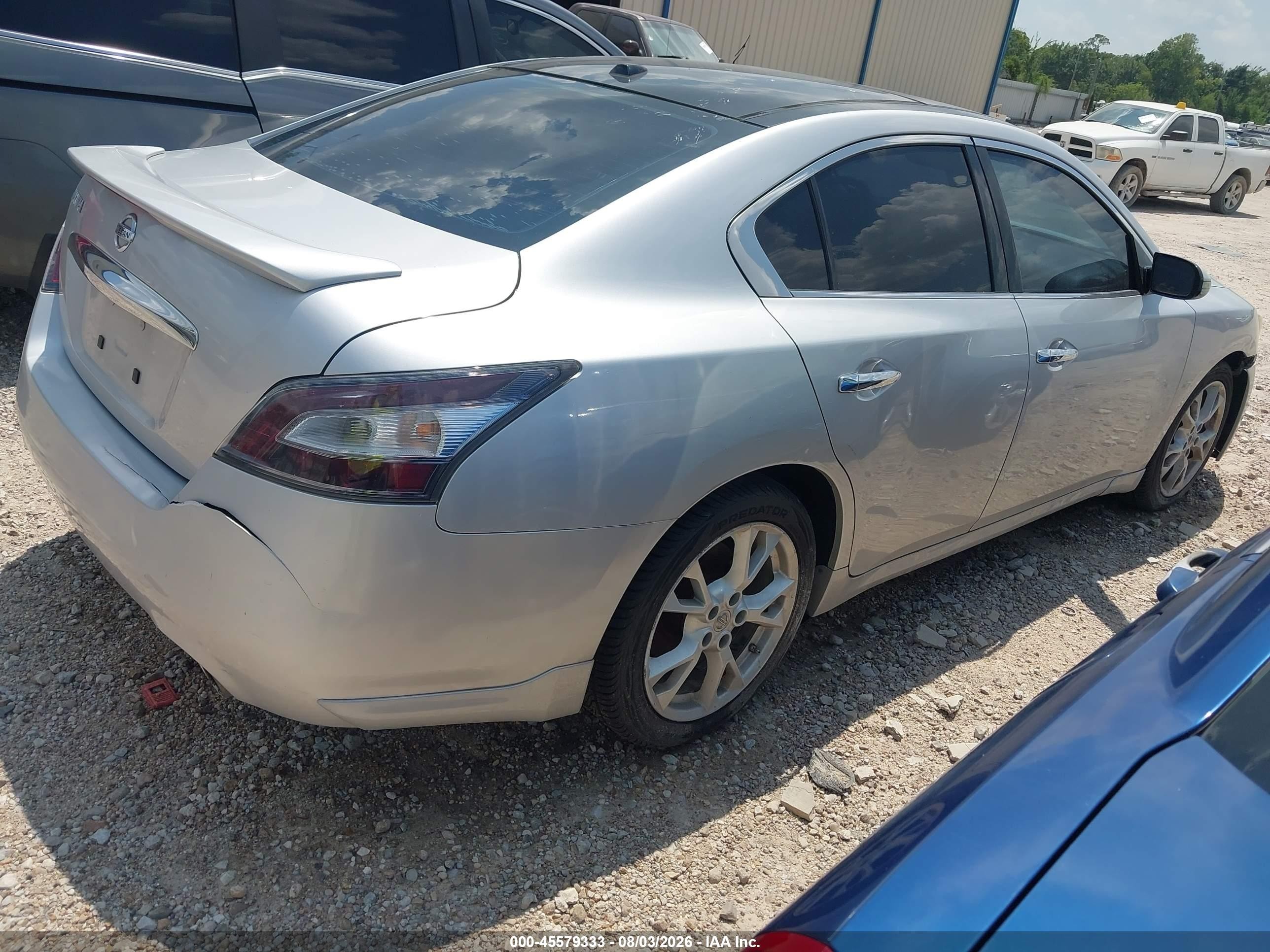 2013 Nissan Maxima 3.5 Sv Silver vin: 1N4AA5APXDC848374