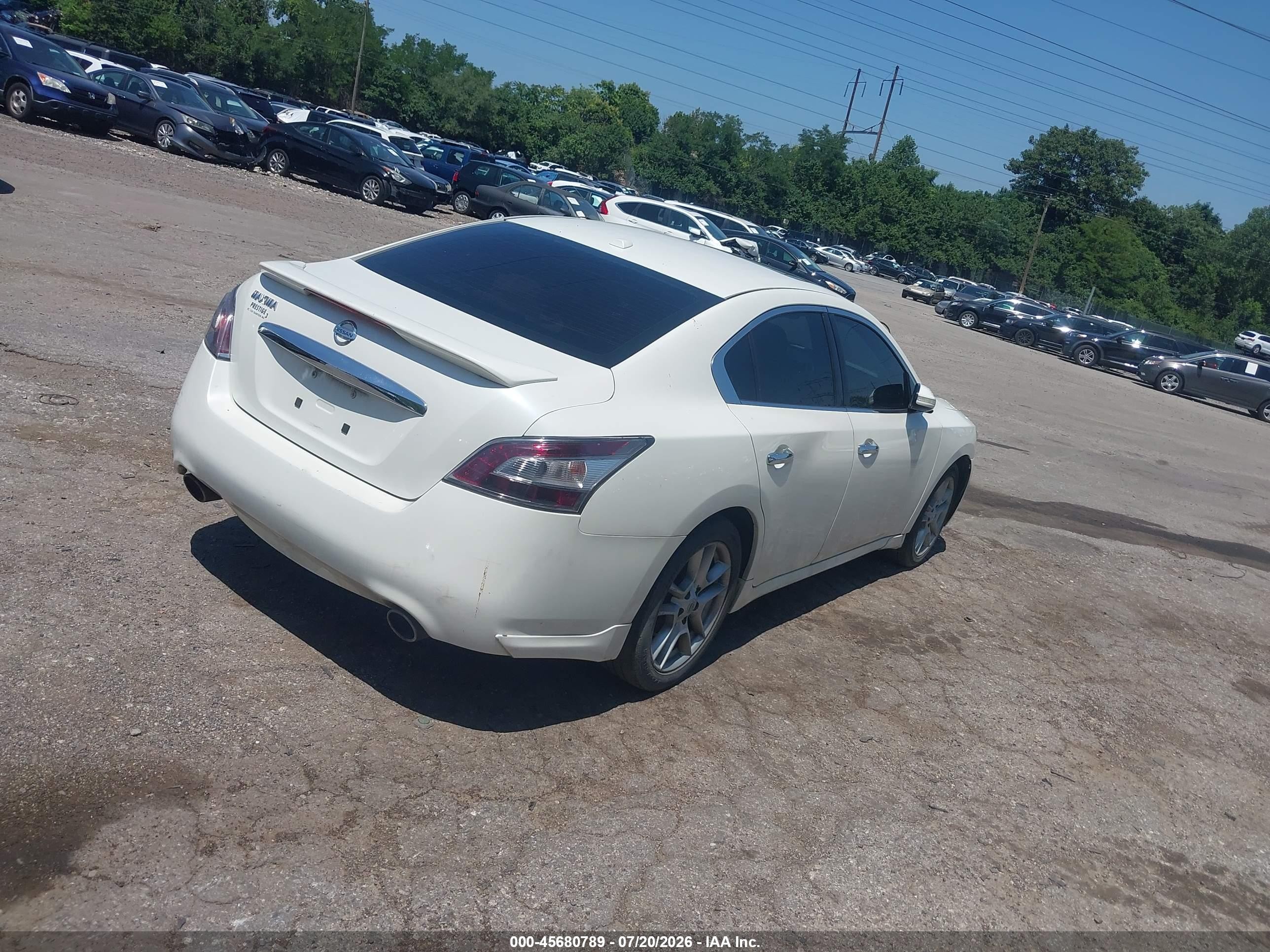 2014 Nissan Maxima 3.5 Sv White vin: 1N4AA5APXEC445531