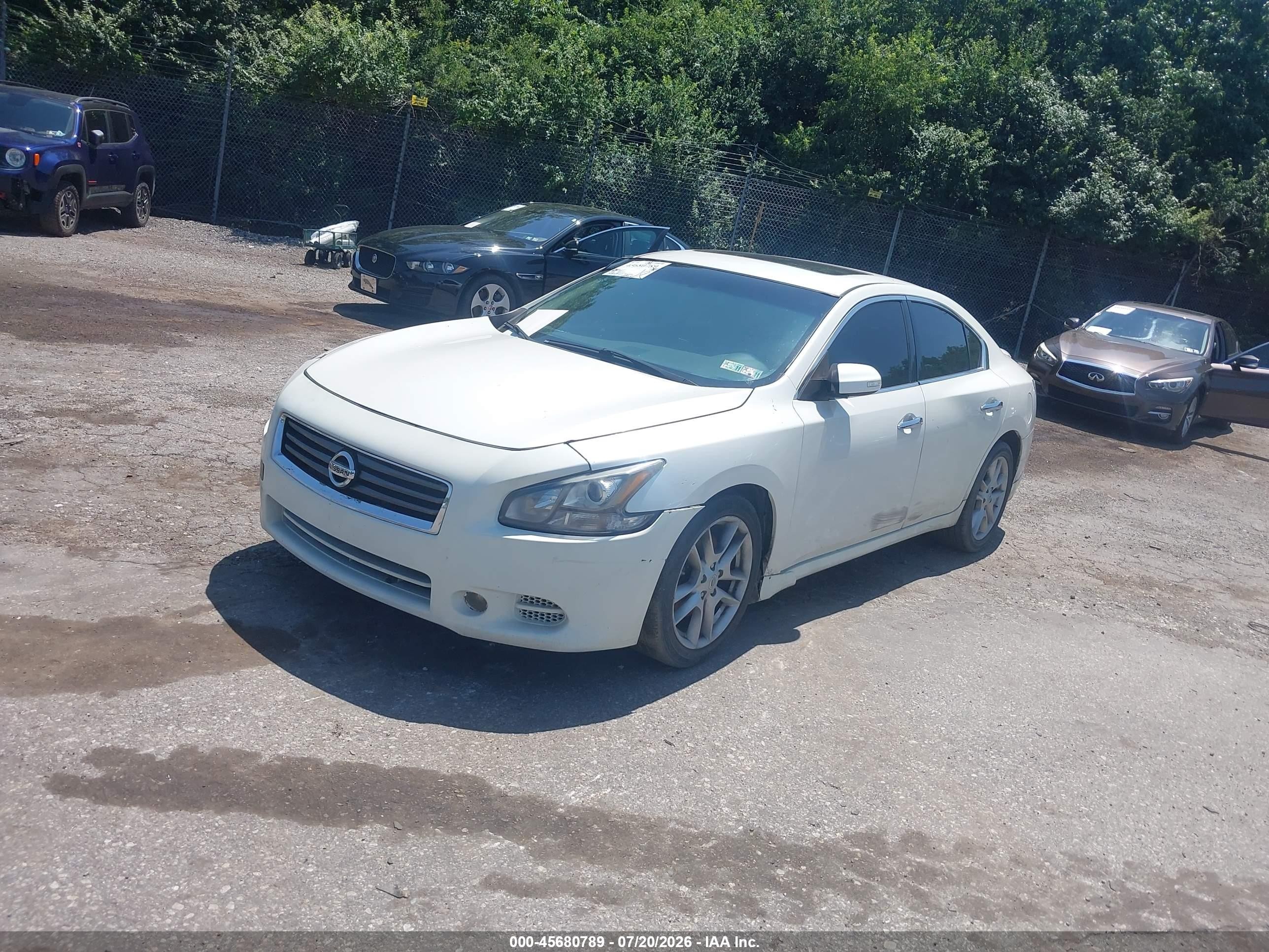 2014 Nissan Maxima 3.5 Sv White vin: 1N4AA5APXEC445531
