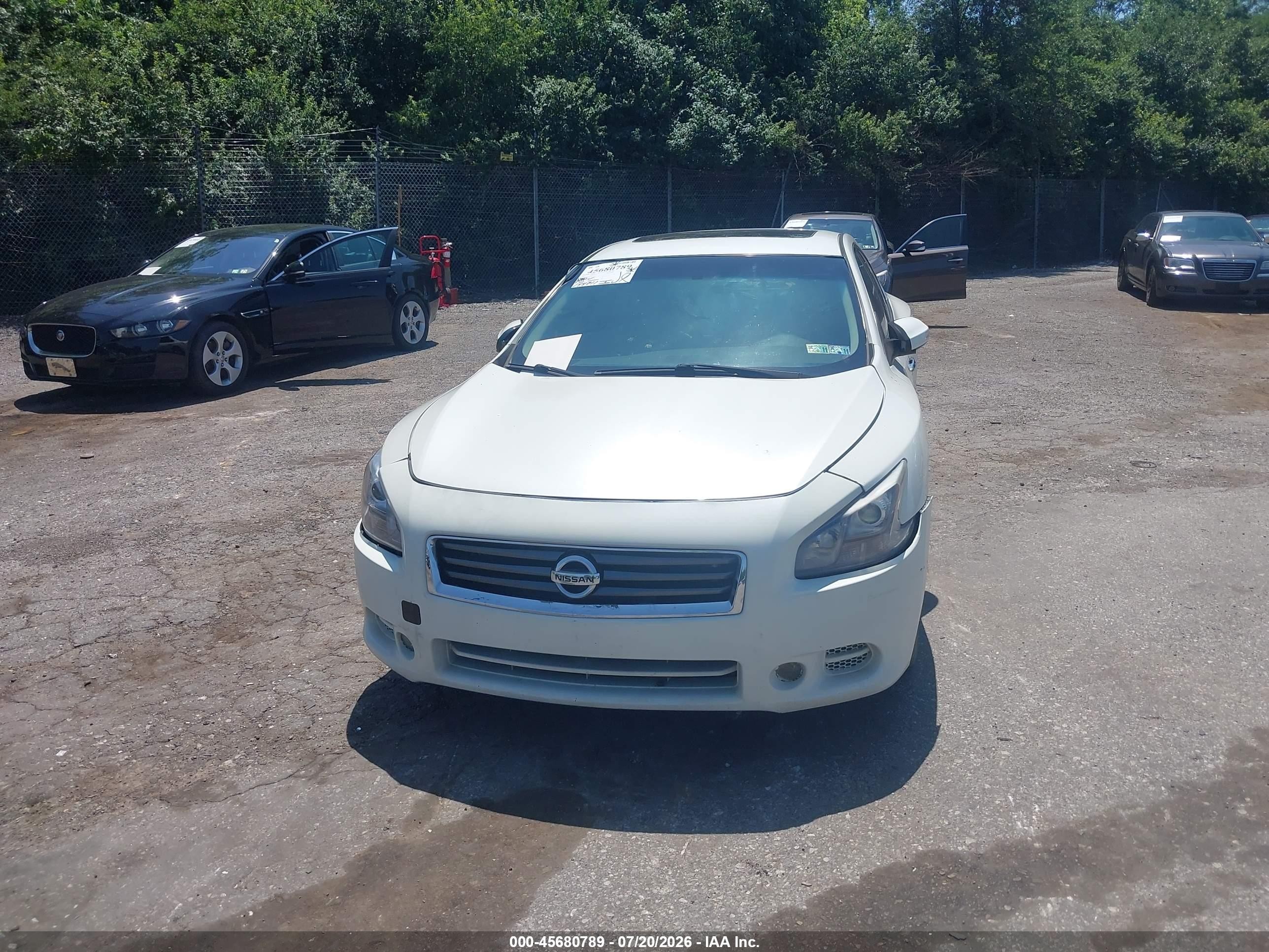 2014 Nissan Maxima 3.5 Sv White vin: 1N4AA5APXEC445531