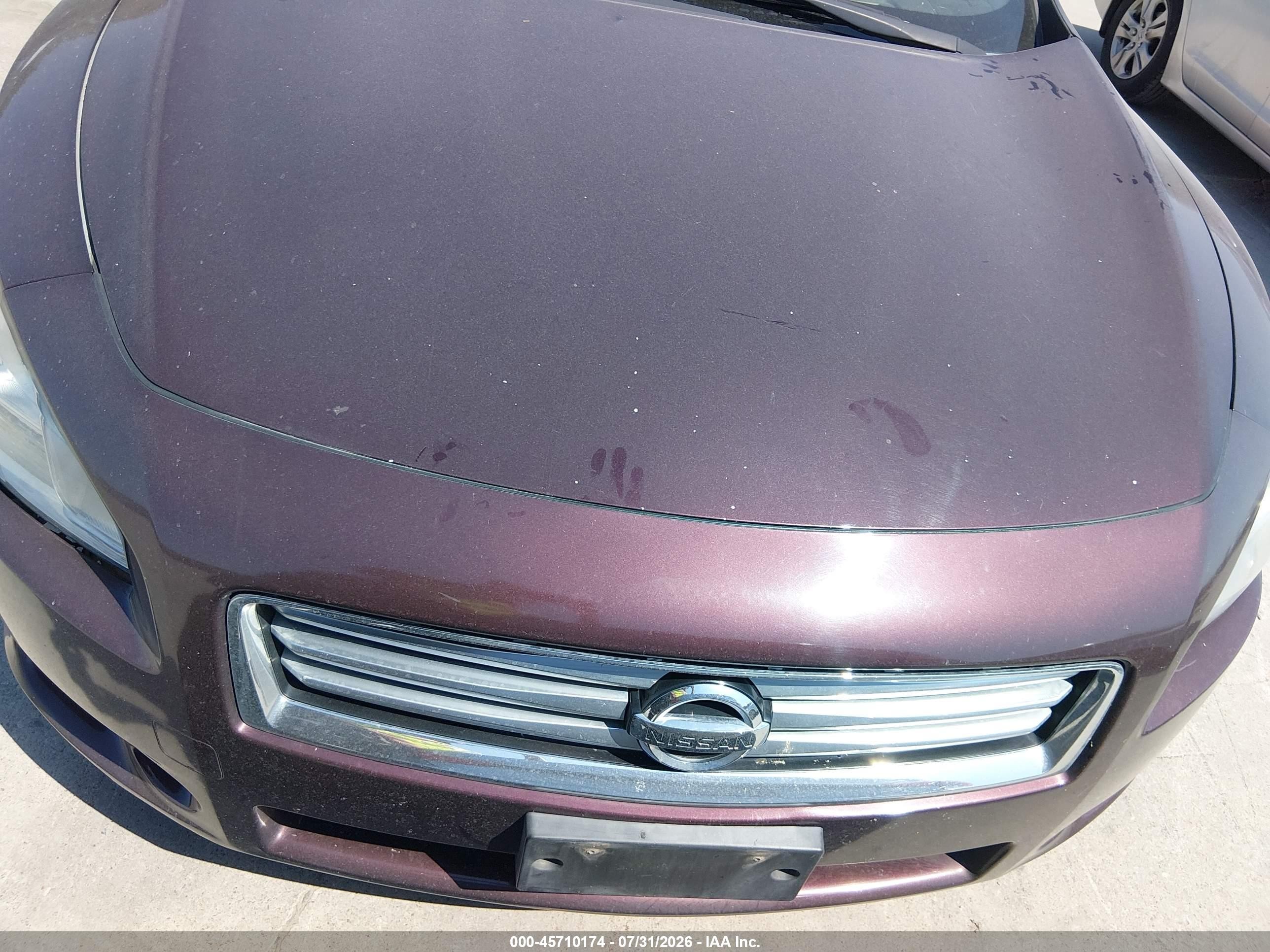 2014 Nissan Maxima 3.5 S/3.5 Sv Maroon vin: 1N4AA5APXEC486869