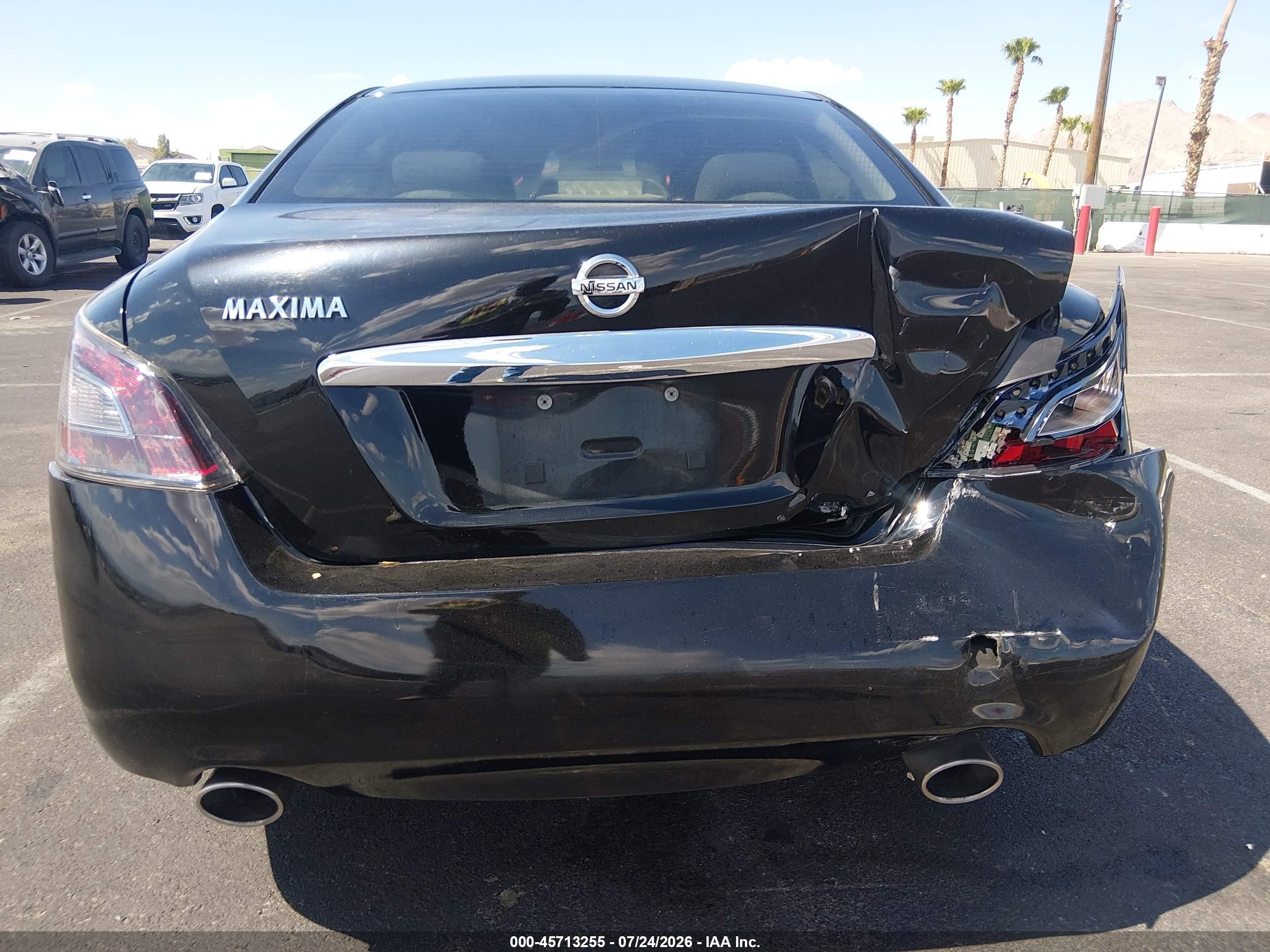 2014 Nissan Maxima 3.5 S Black vin: 1N4AA5APXEC490520