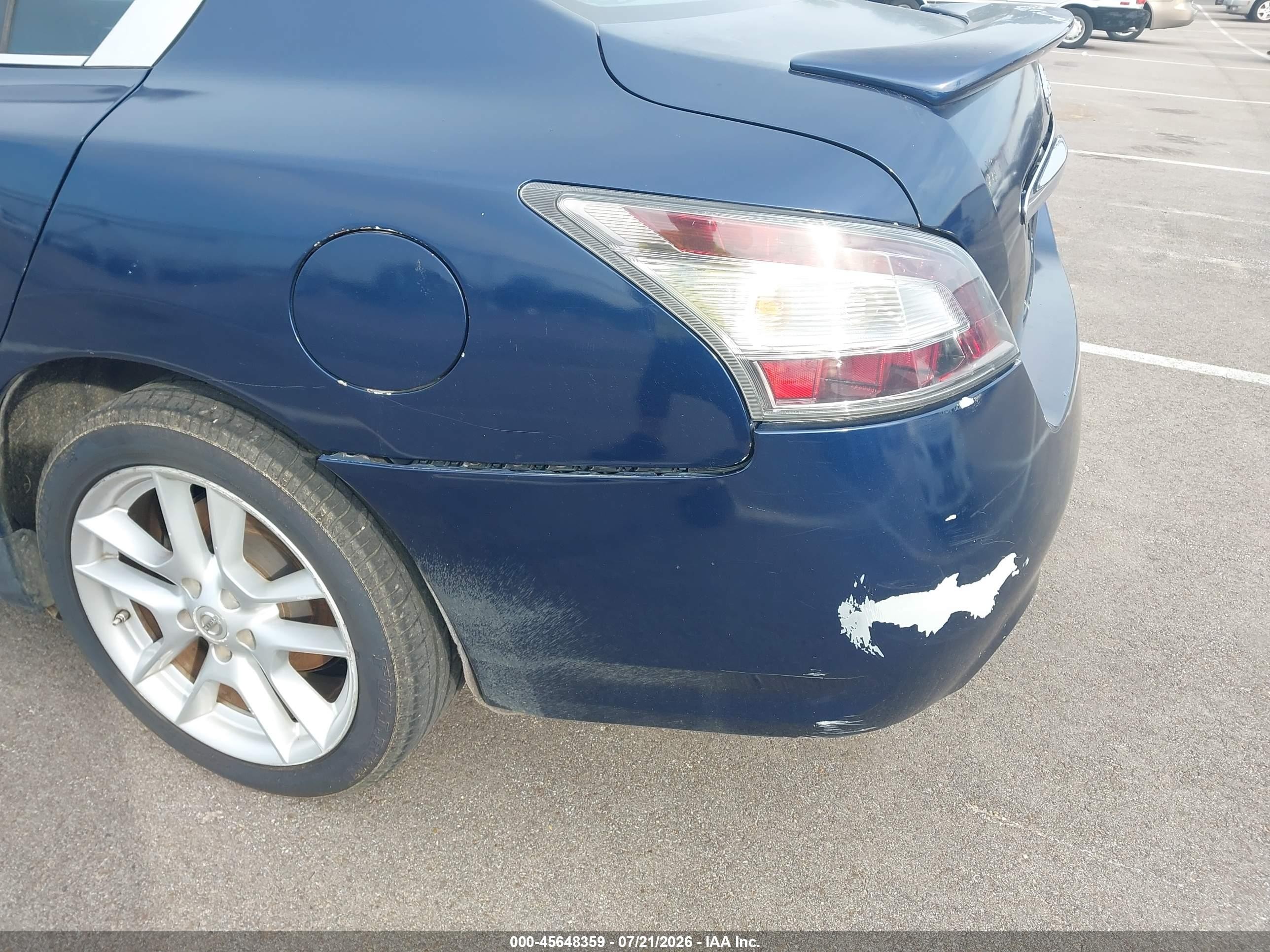 2014 Nissan Maxima 3.5 S/3.5 Sv Blue vin: 1N4AA5APXEC493255