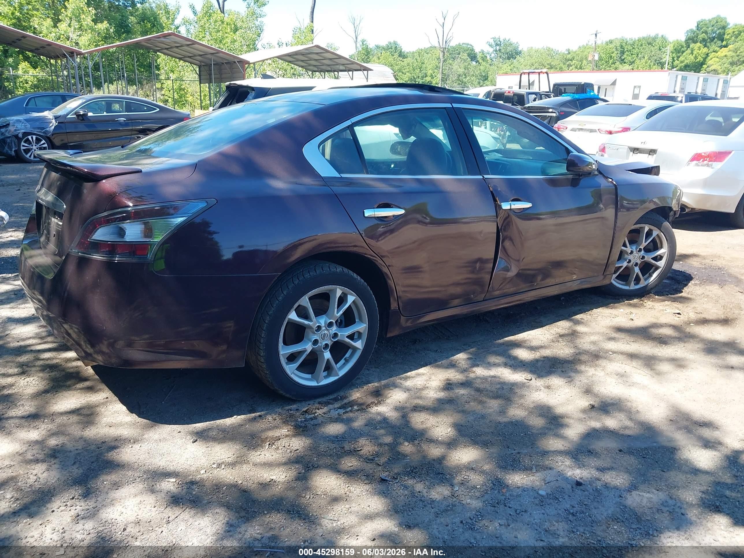 2014 Nissan Maxima 3.5 S Burgundy vin: 1N4AA5APXEC906582