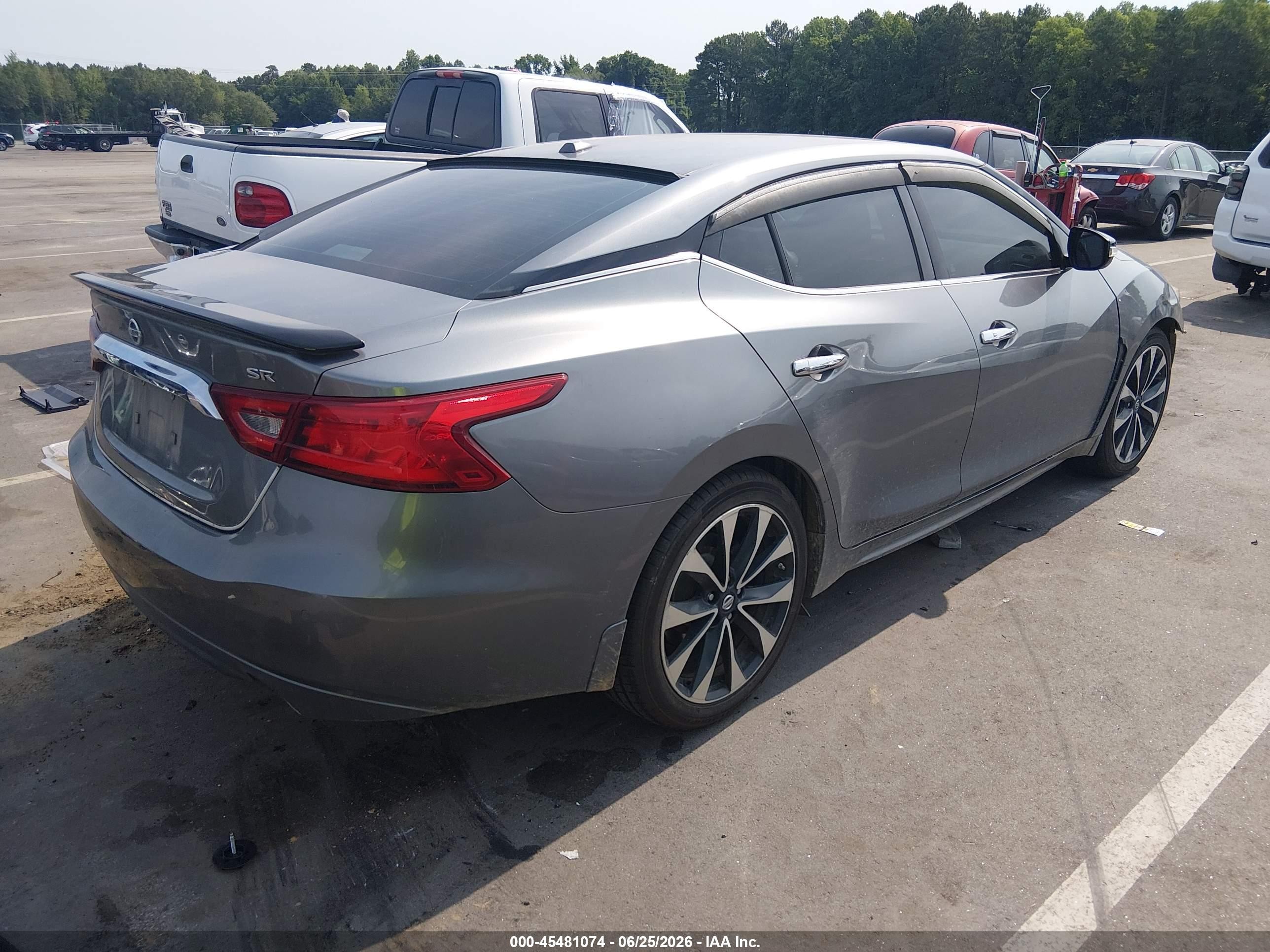 2016 Nissan Maxima 3.5 Sr Gray vin: 1N4AA6AP1GC387608