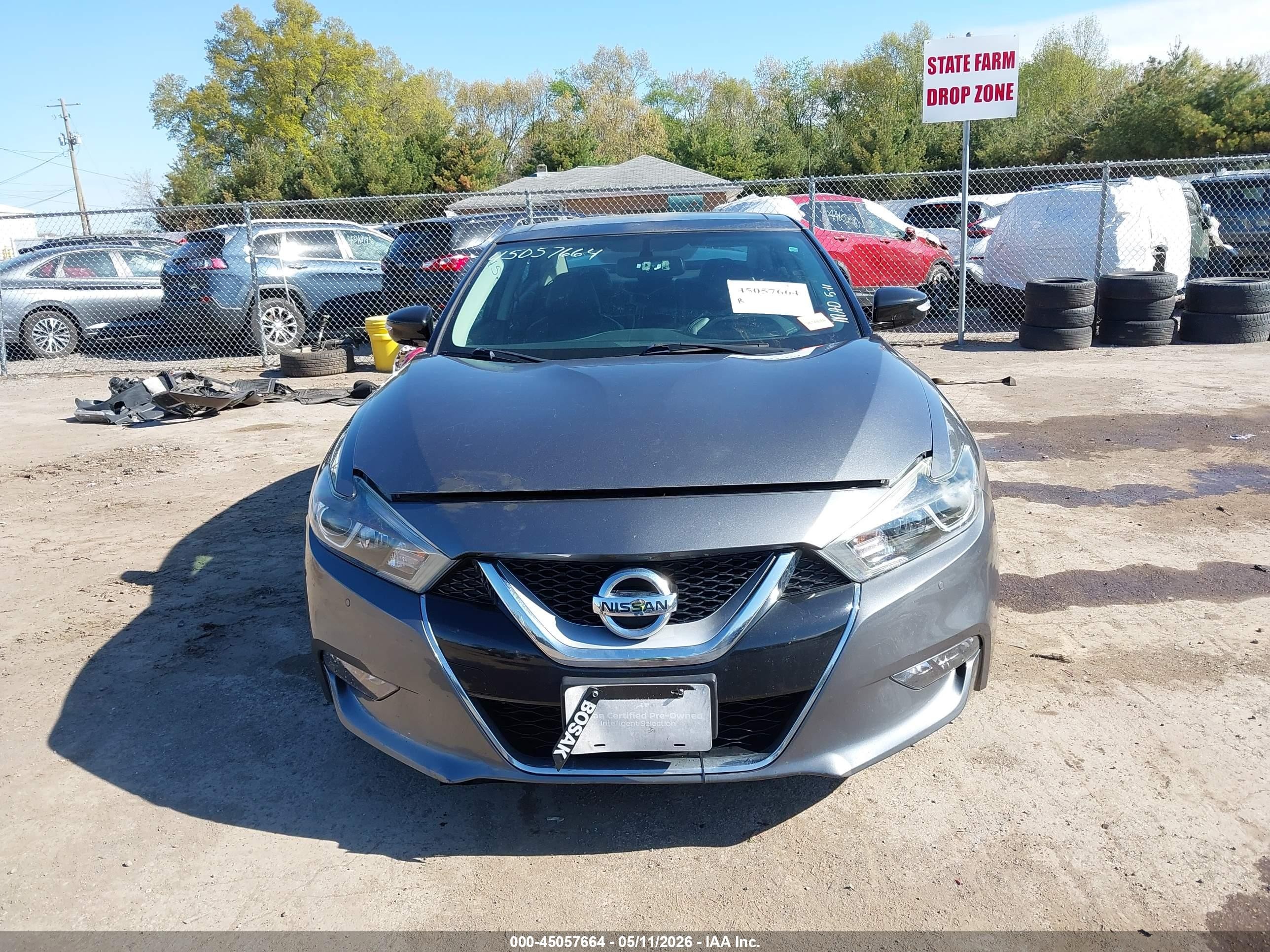 2017 Nissan Maxima 3.5 Sl Gray vin: 1N4AA6AP2HC388221
